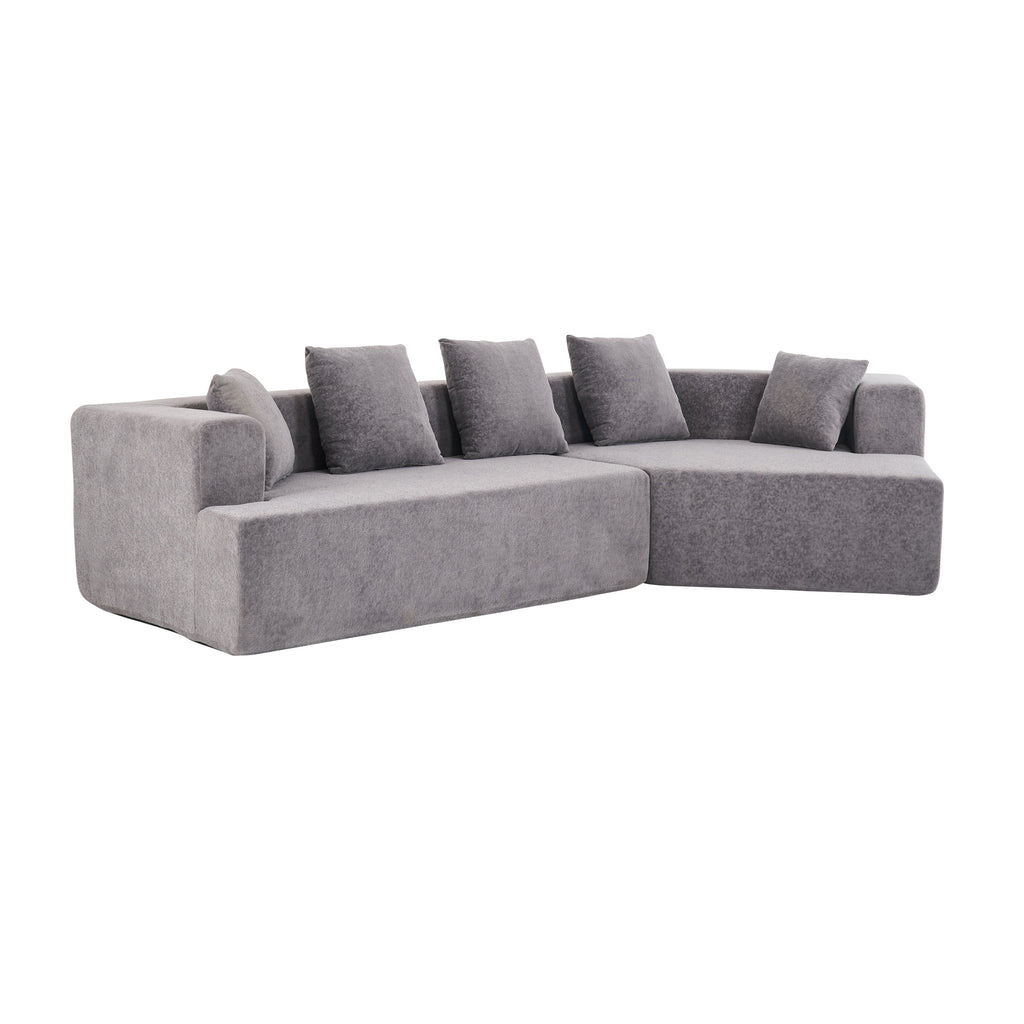 Memory Foam Couch, No Installation & Easy to Transport, Deep Seat Modern Sofa with Chenille Fabric, Couch for Living Room, Bedroom, Apartment, Home Office