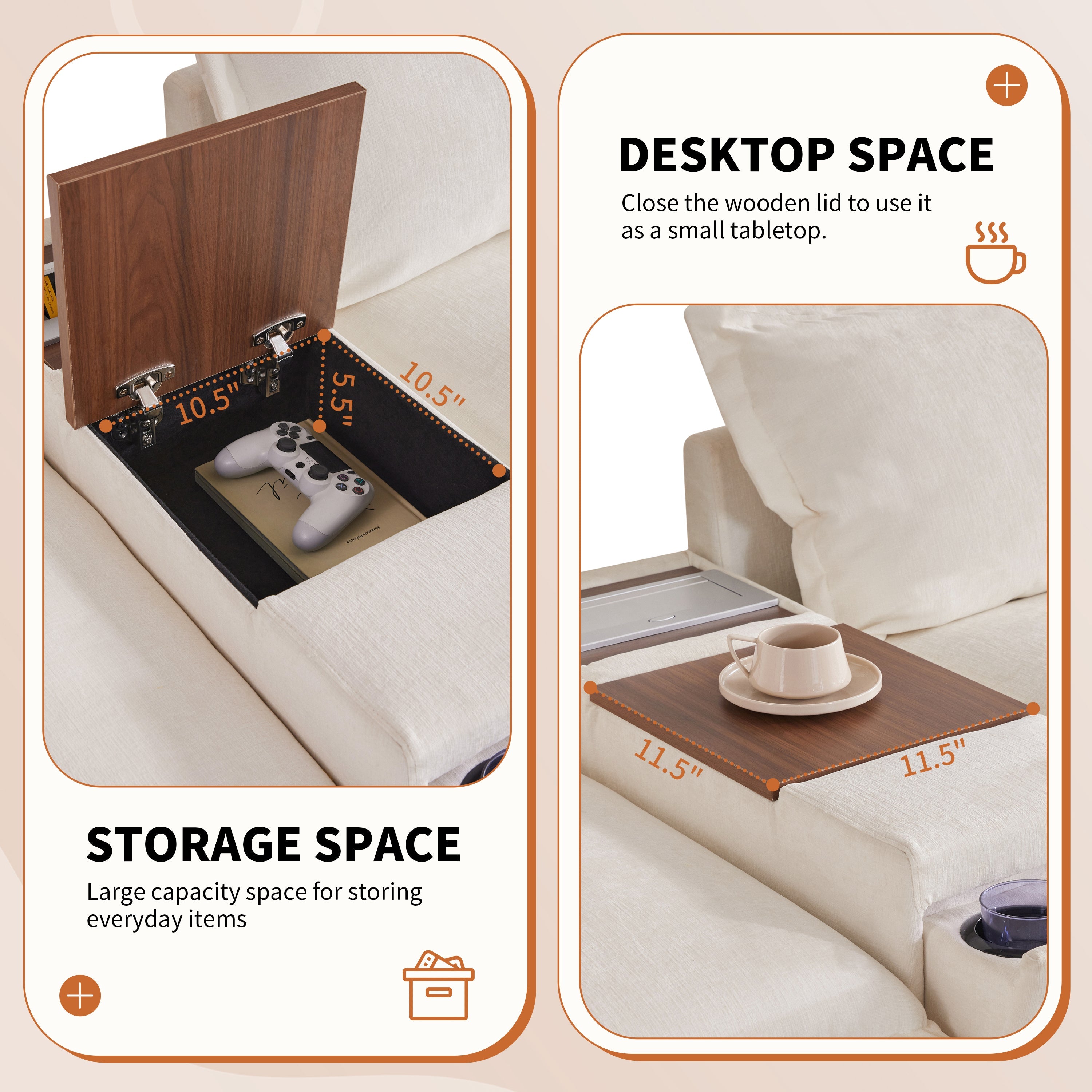 [VIDEO+NEW]131'' Modular Sectional Sofa with Movable Ottoman and Console,Cup Holder,Wide Seat,6 Seat U Shaped Couch,Oversized Chenille Sofa with USB Charger for Living Room,Apartment,2 Colors