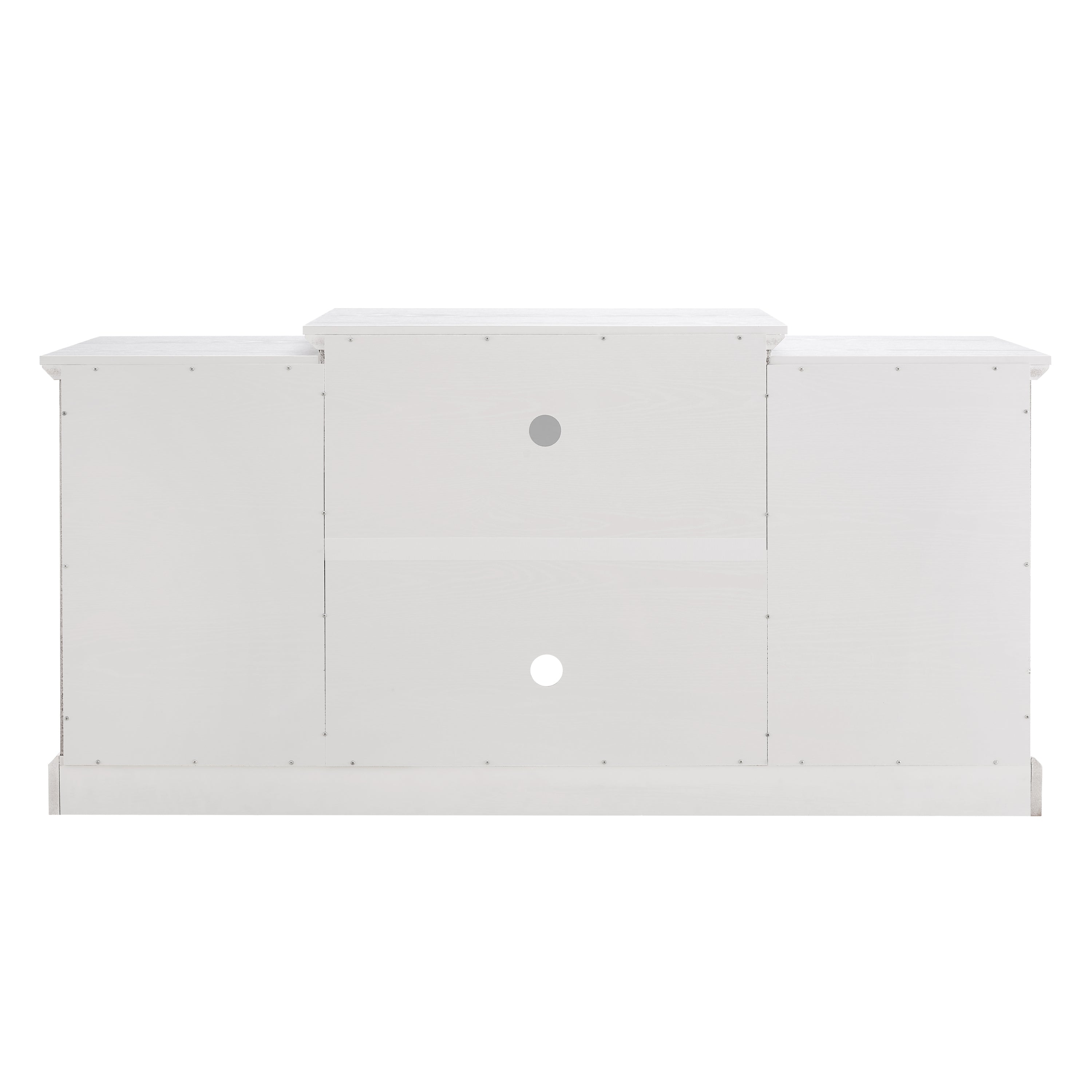 Media Console Table with Large Storage Cabinet, Modern TV Media Entertaionment Stand, White, 65.75'W*17'D*32.48'H