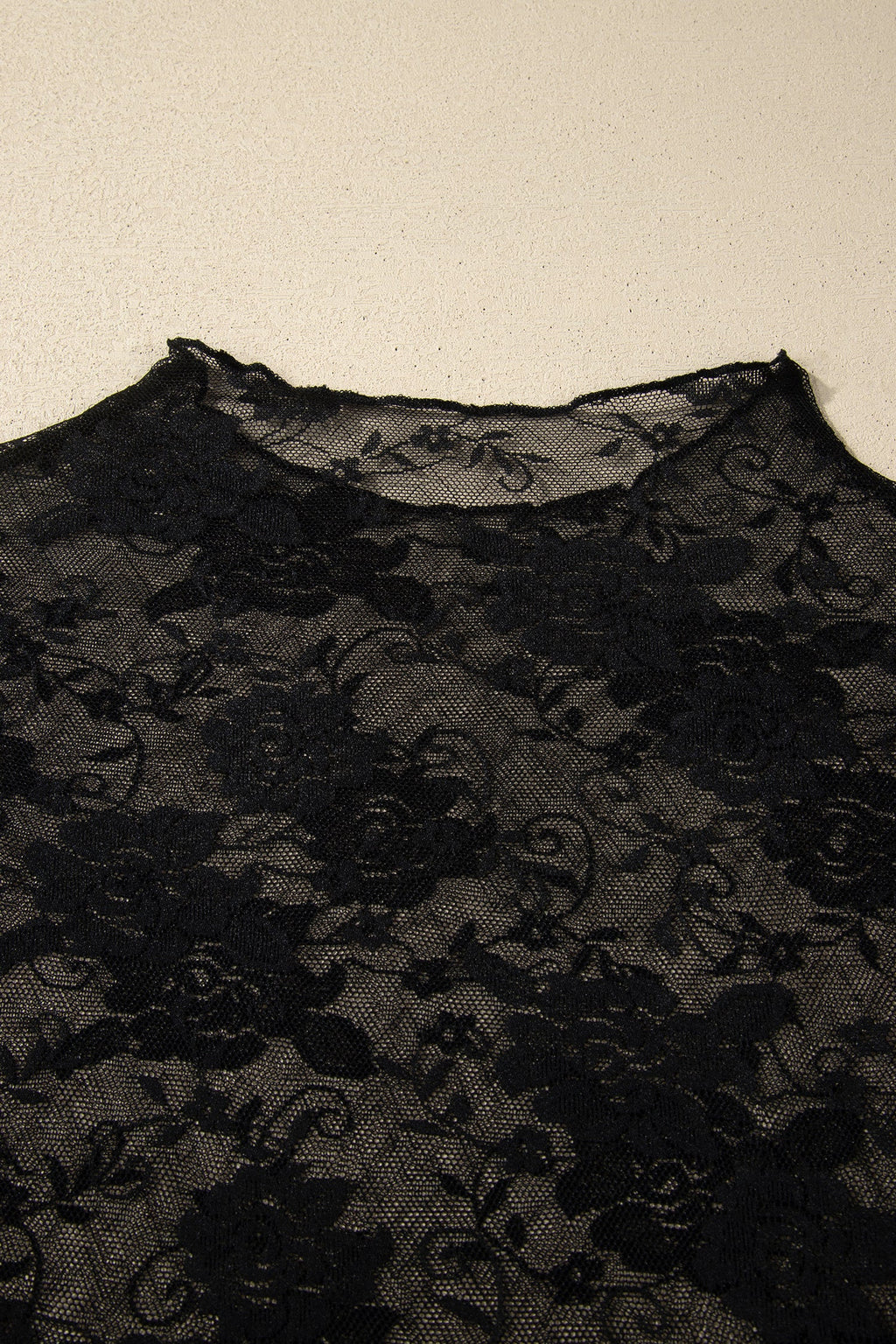 Plus Size Floral Mesh Long Sleeve Top