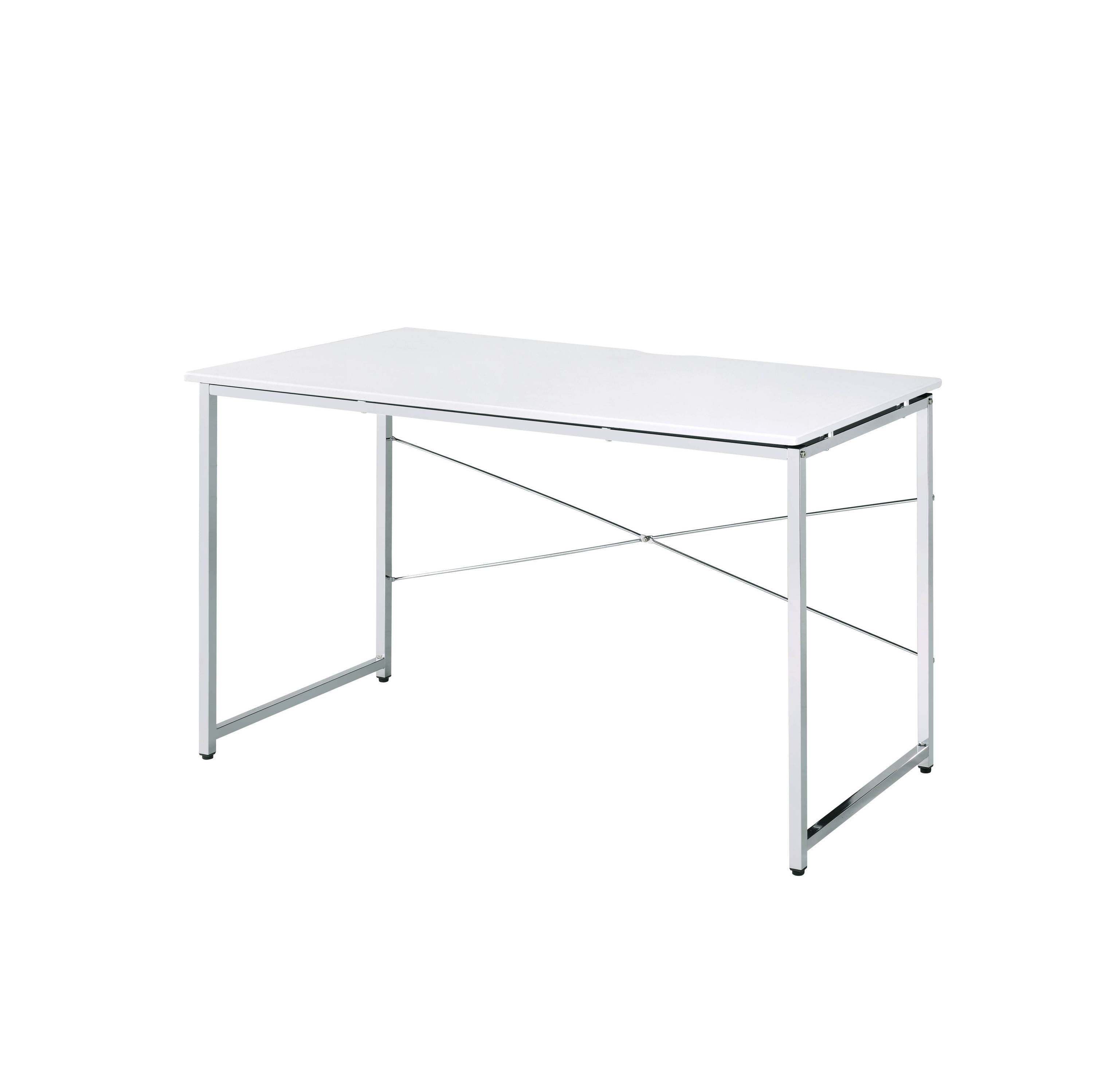 Tennos White & Chrome Finish Writing Desk
