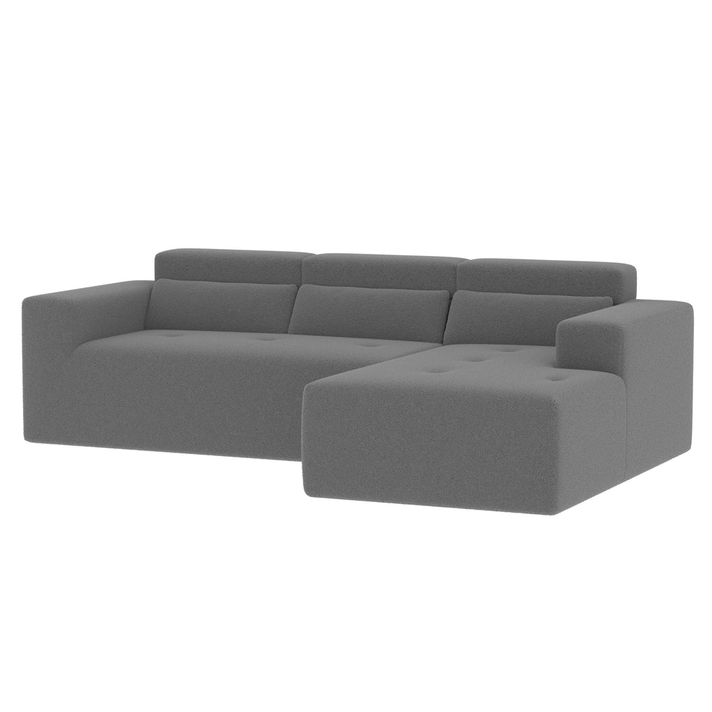109'' Modern Modular Sectional Sofa, Teddy Fabric L Shaped Couch, 3 Seat Corner Sofa Couch, Modern Upholstered Couch with Chaise & Pillows for Living Room Apartment, No Assembly Required