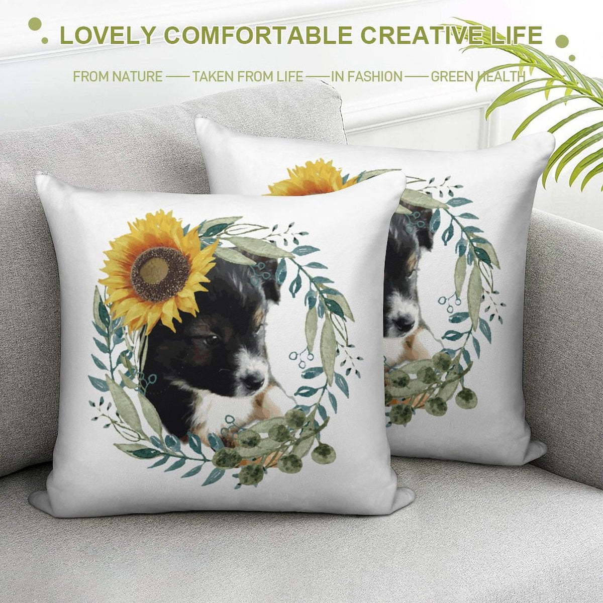 Cute Black Puppy 2-Piece Ultra-Soft Pillowcase Set - 18"×18"