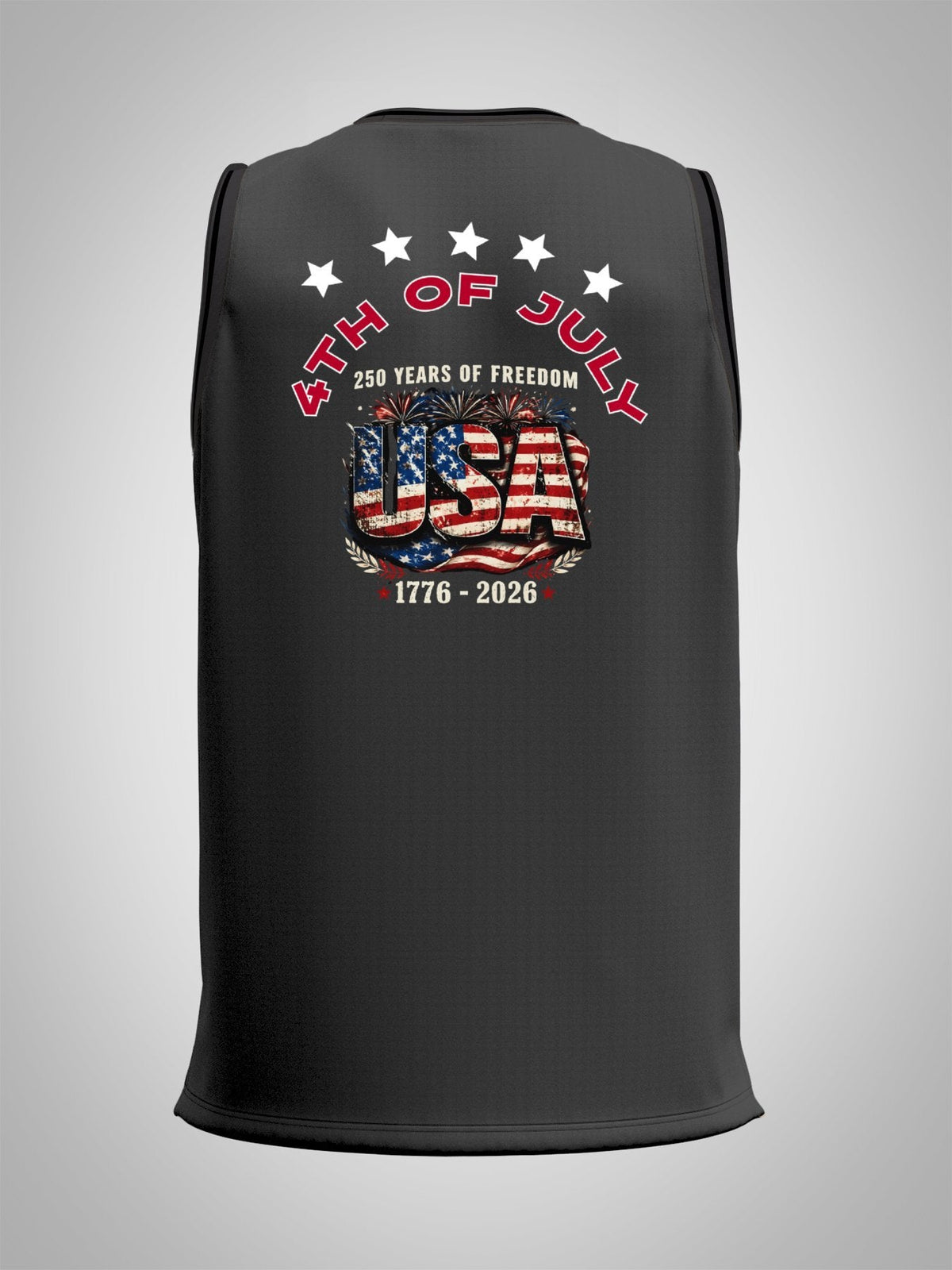4th of July Adult Dark Grey Basketball Uniform Top | Ships From USA