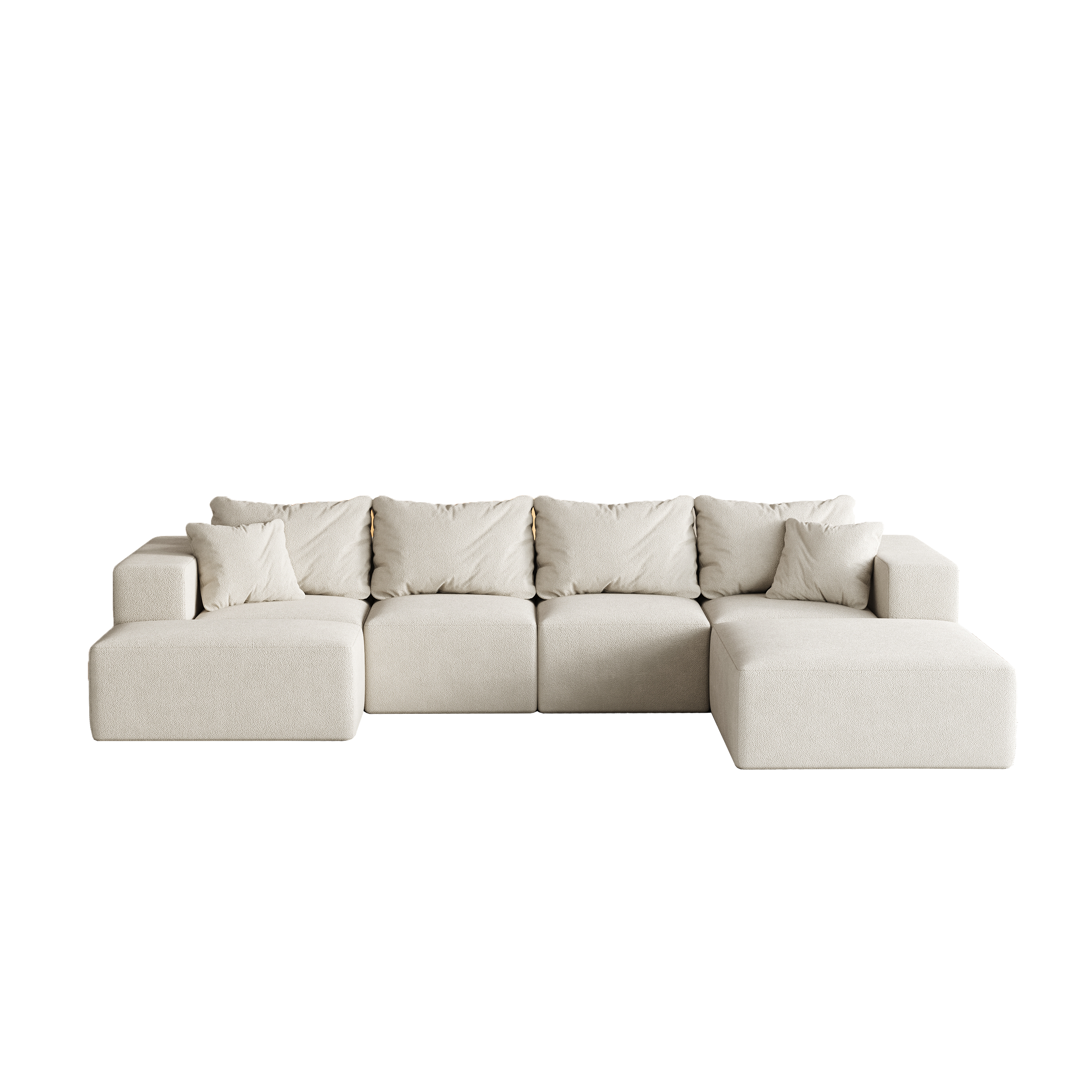 Modern Upholstered Sectional Boneless Couch Set,Modular 132' L Shaped Sectional Living Room Sofa Set With 6 Pillows,Free Combination Sofa Couch for Living Room,Bedroom