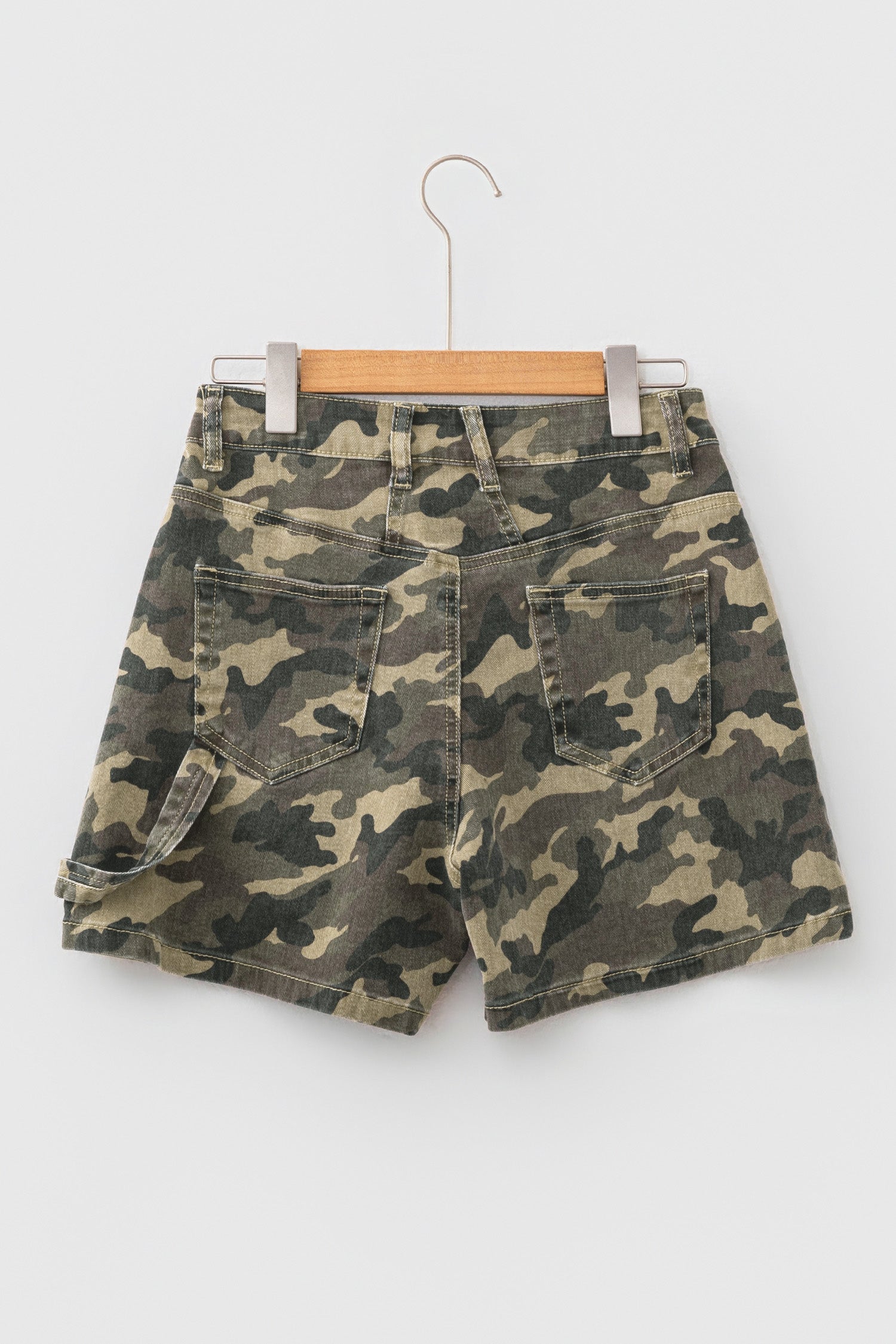 Camo Denim High Waist Shorts