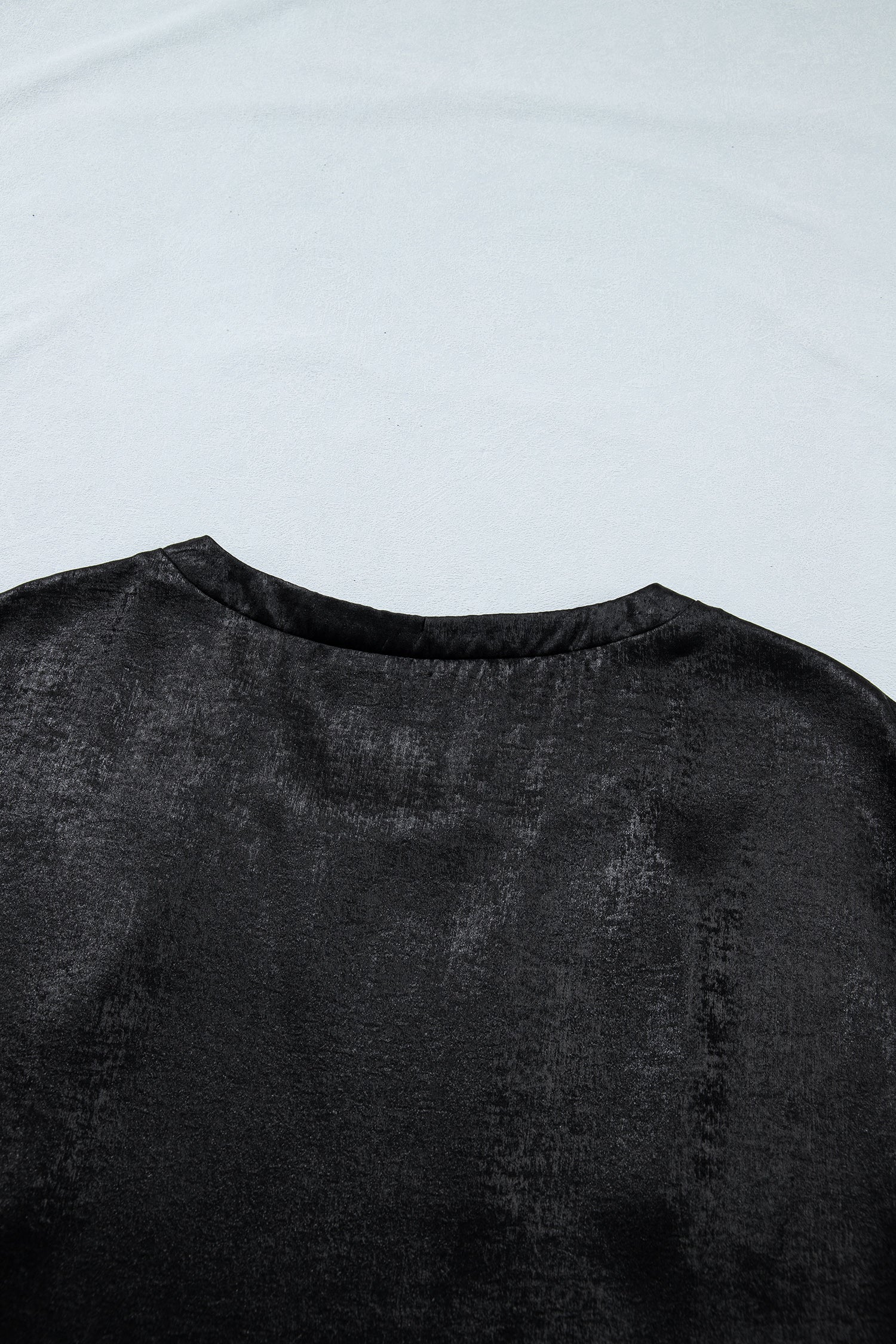 Metallic Round Neck Cap Sleeve Tee