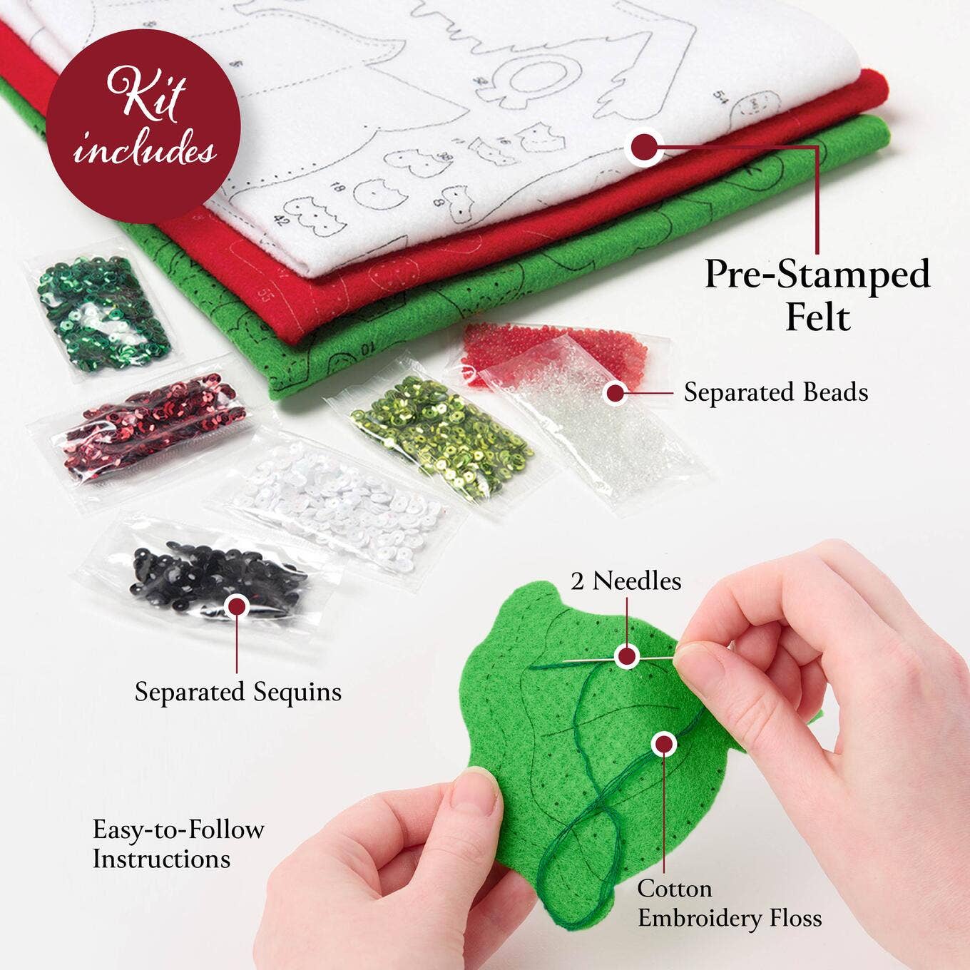 Bucilla Cats in Ugly Sweaters Felt Ornament Kit – Set of 6 Christmas Cat Ornaments