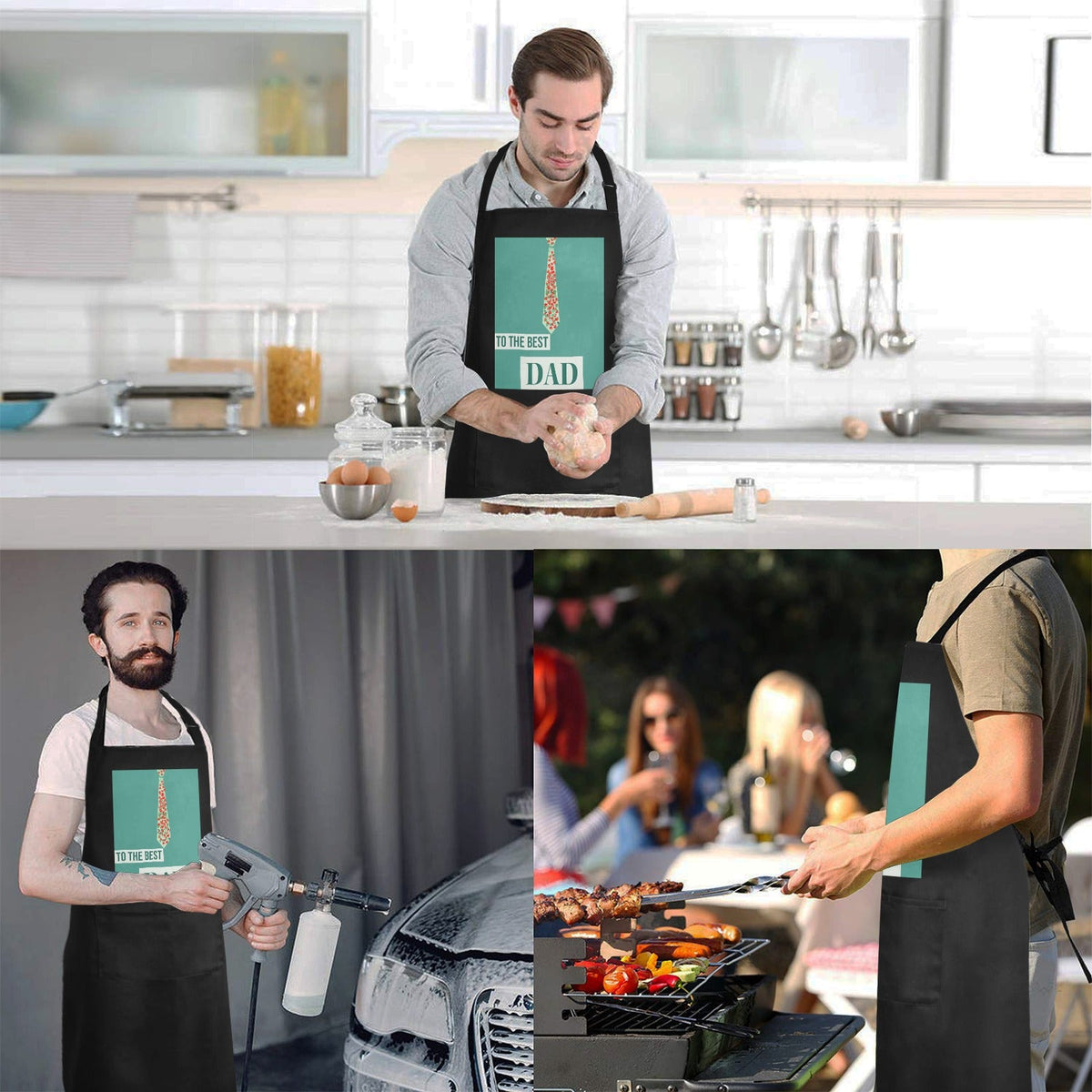 Best Dad Ever Polka Dots Custom Apron for Men (Made in USA)