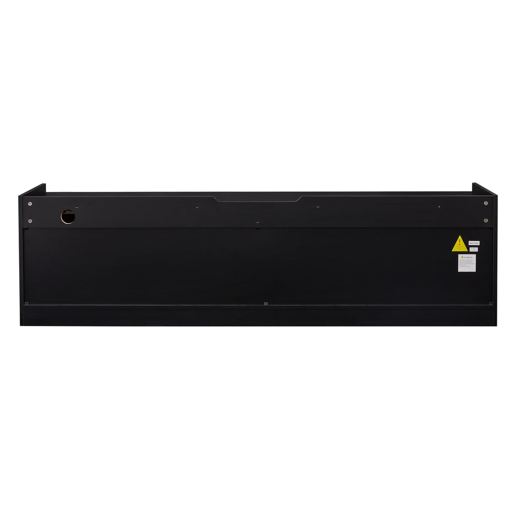 Mirod Modern TV Stand with Ample Storage,4 Drawer Design with Tempered Glass ,Built-in Charging Ports and Ambient LED Lighting ,Versatile for Any Decor Style