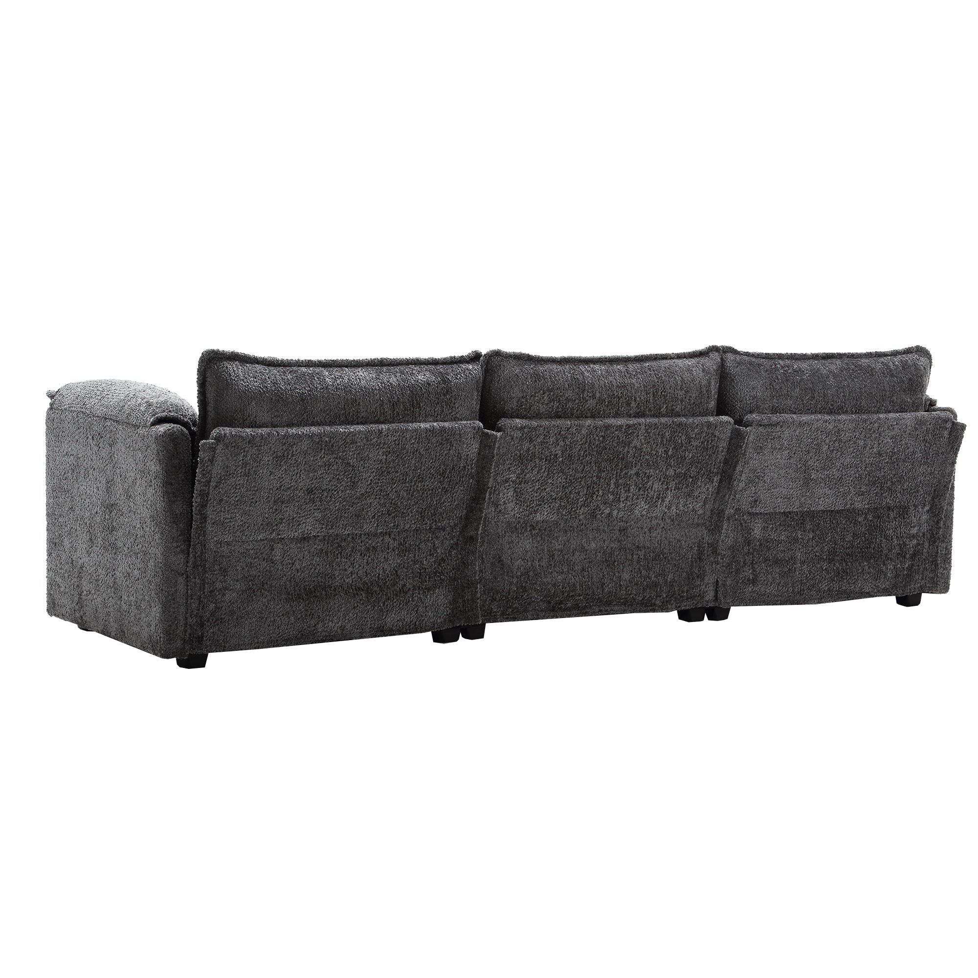 UNITED WE WIN 112' Oversized Sectional Sofa Cloud Couch for Living Room, Modern Chenille L Shaped Couch, Comfy Boucle Modular Sofa Sleeper with Moveable Ottoman & Memory Foam