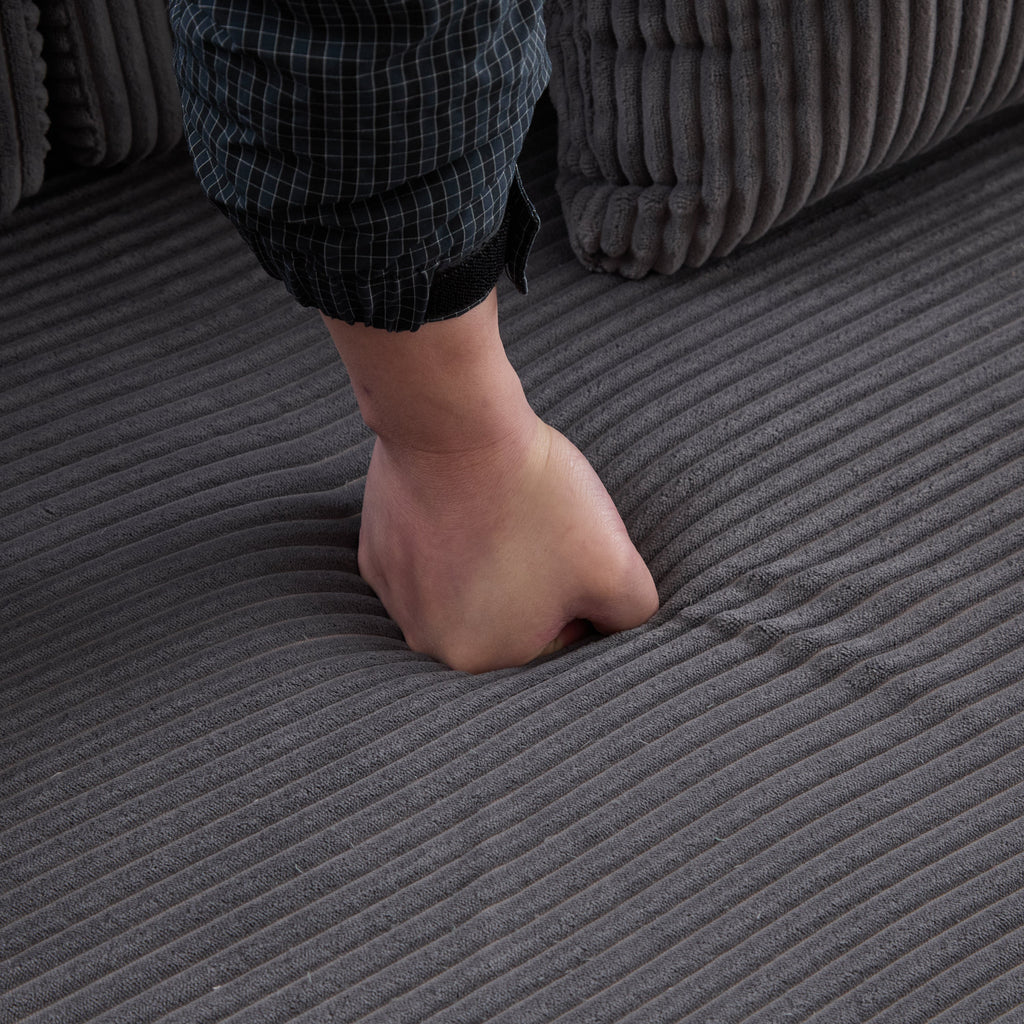 Floor Couch,Compression Sofa,Convertible Floor Sofa Bed-with Pillow Back Support Armrest,Comfy Futon Couch Lounge Sleeper Bed,Corduroy Fabric,for Living Room Bedroom (dark grey)