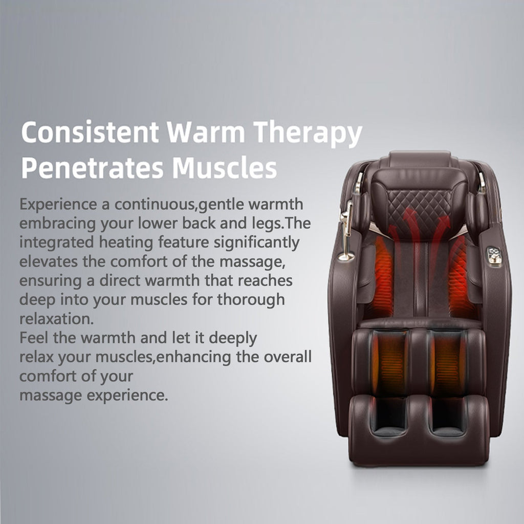'Luxury Meets Technology! Zero Gravity Massage Chair with SL-Track, Shiatsu, Heated Back & Calves, Foot Rollers, Built-in Speakers & Smart LCD Control – Elevate Your Home or Office Comfort!'