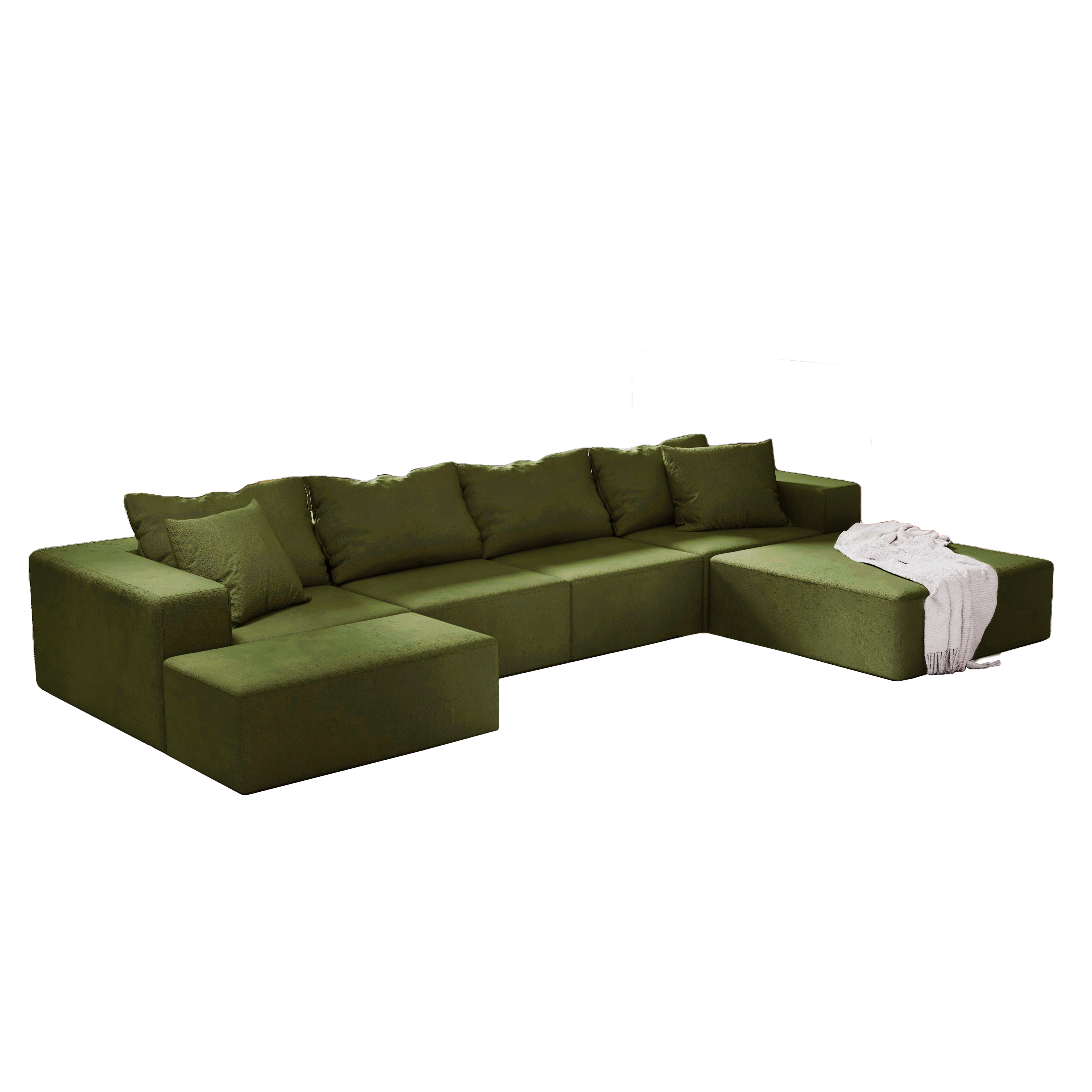 Modern Upholstered Sectional Sofa Couch Set,Modular 132' L Shaped Sectional Living Room Sofa Set With 6 Pillows,Free Combination Sofa Couch for Living Room,Bedroom