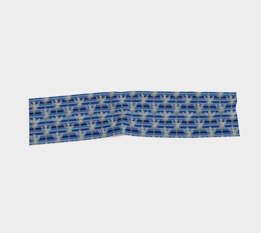 Silver Fairy Blue Silky Scarf