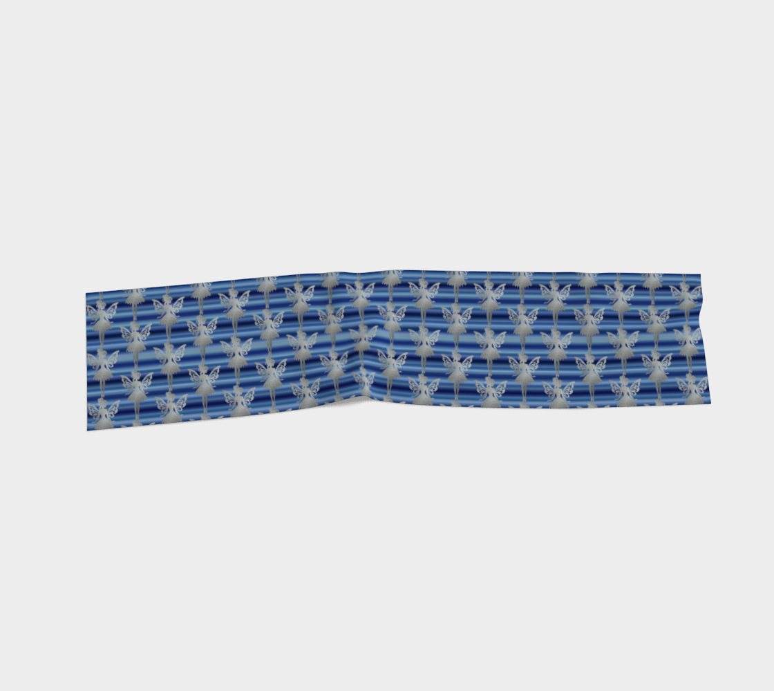Silver Fairy Blue Silky Scarf