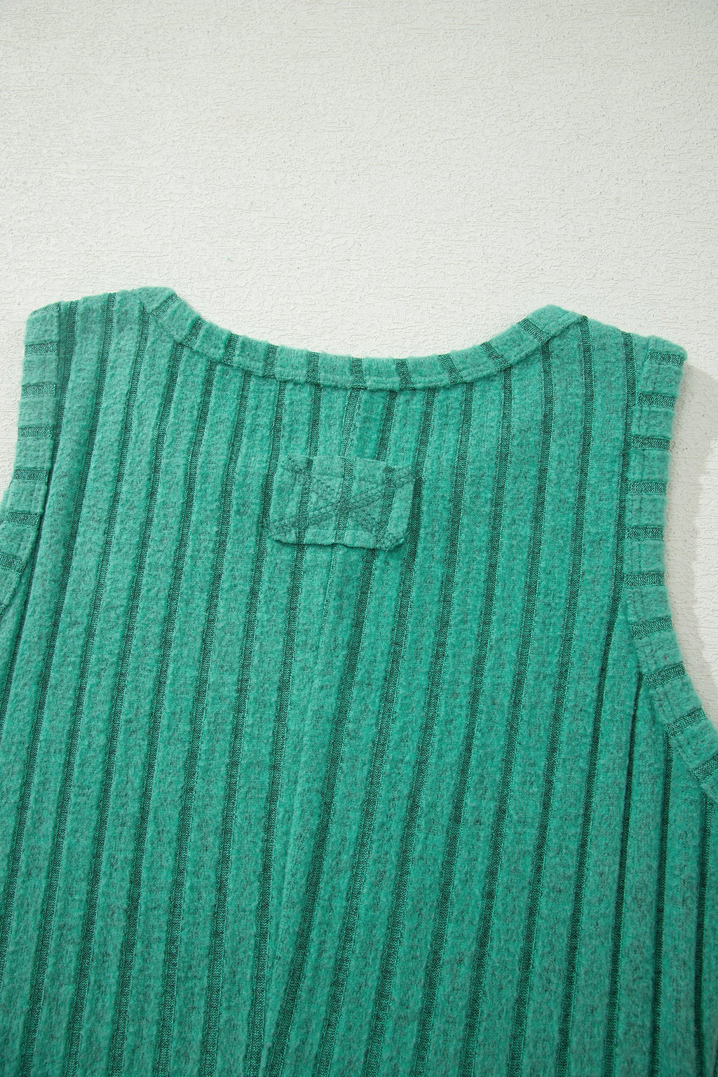 Solid Ribbed Knit Mineral Wash Tank Top