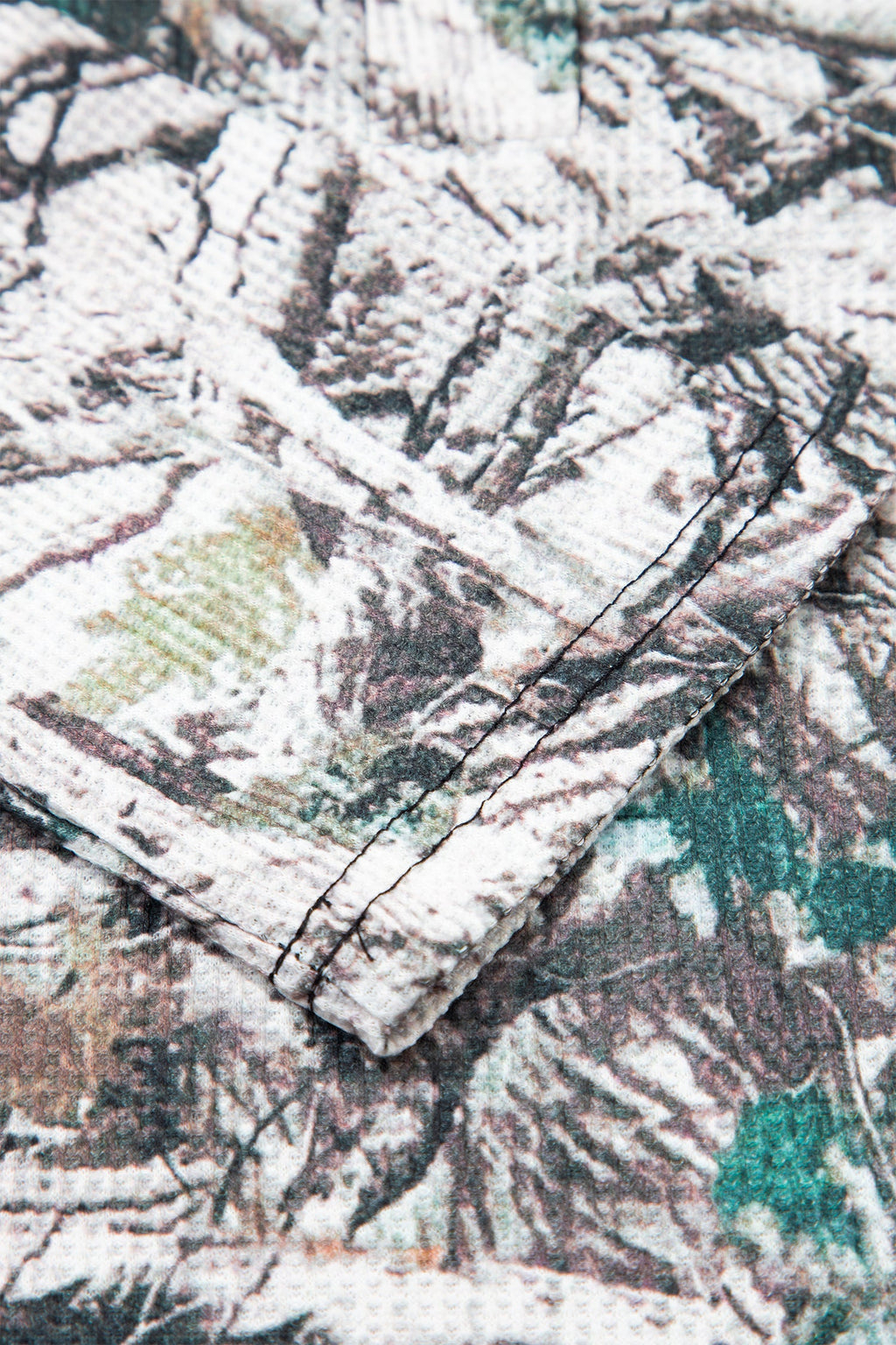 Camo Long Sleeve Top & Elastic Waist Shorts Set