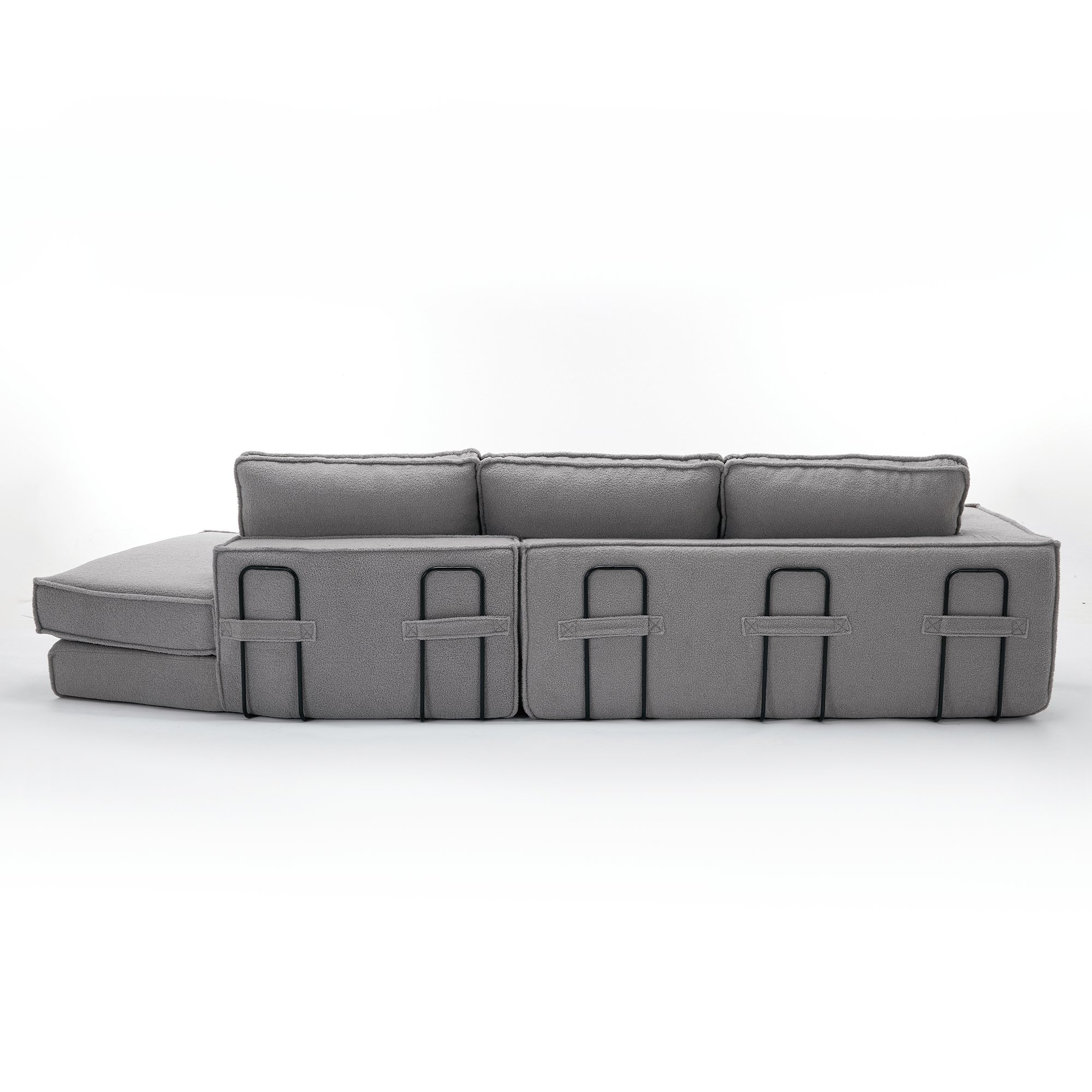 [NEW ARRIVED] [VIDEO PROVIDED]  Folding Convertible Out Sleeper Sofa Bed,2-in-1,  Combination Convertible Sofa,3 seat, Upholstered,Fold Out Floor Gaming Sofa Bed , Lamb Velvet Fabric,Living Room, Gray