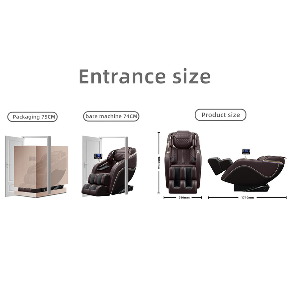 'Luxury Meets Technology! Zero Gravity Massage Chair with SL-Track, Shiatsu, Heated Back & Calves, Foot Rollers, Built-in Speakers & Smart LCD Control – Elevate Your Home or Office Comfort!'