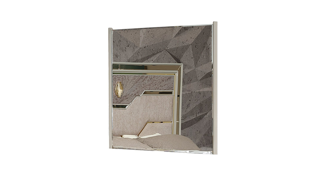 Omari Modern Style 5 Pc King Upholstered Bedroom Set Made with Wood and Gold Accents in Beige (CA Inventory)