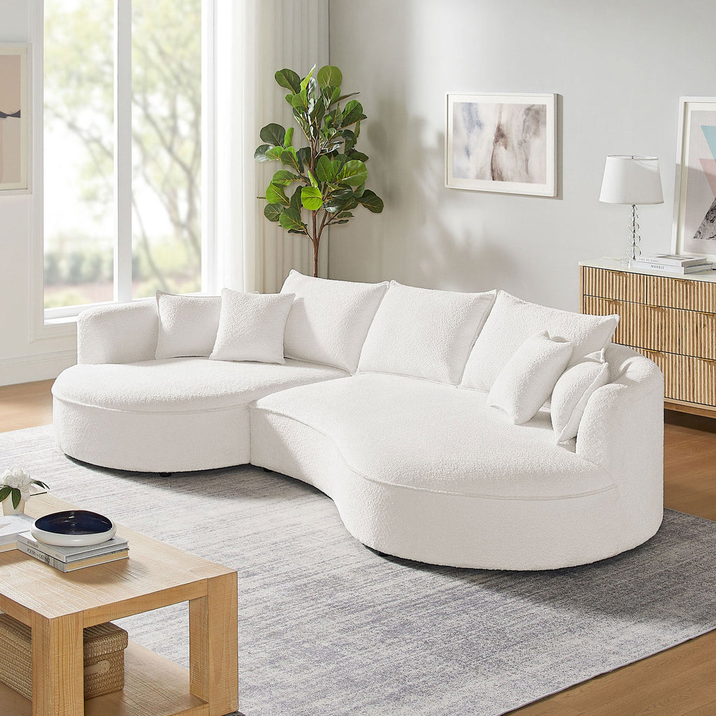 Curved Sofa with Ingenious Shape White