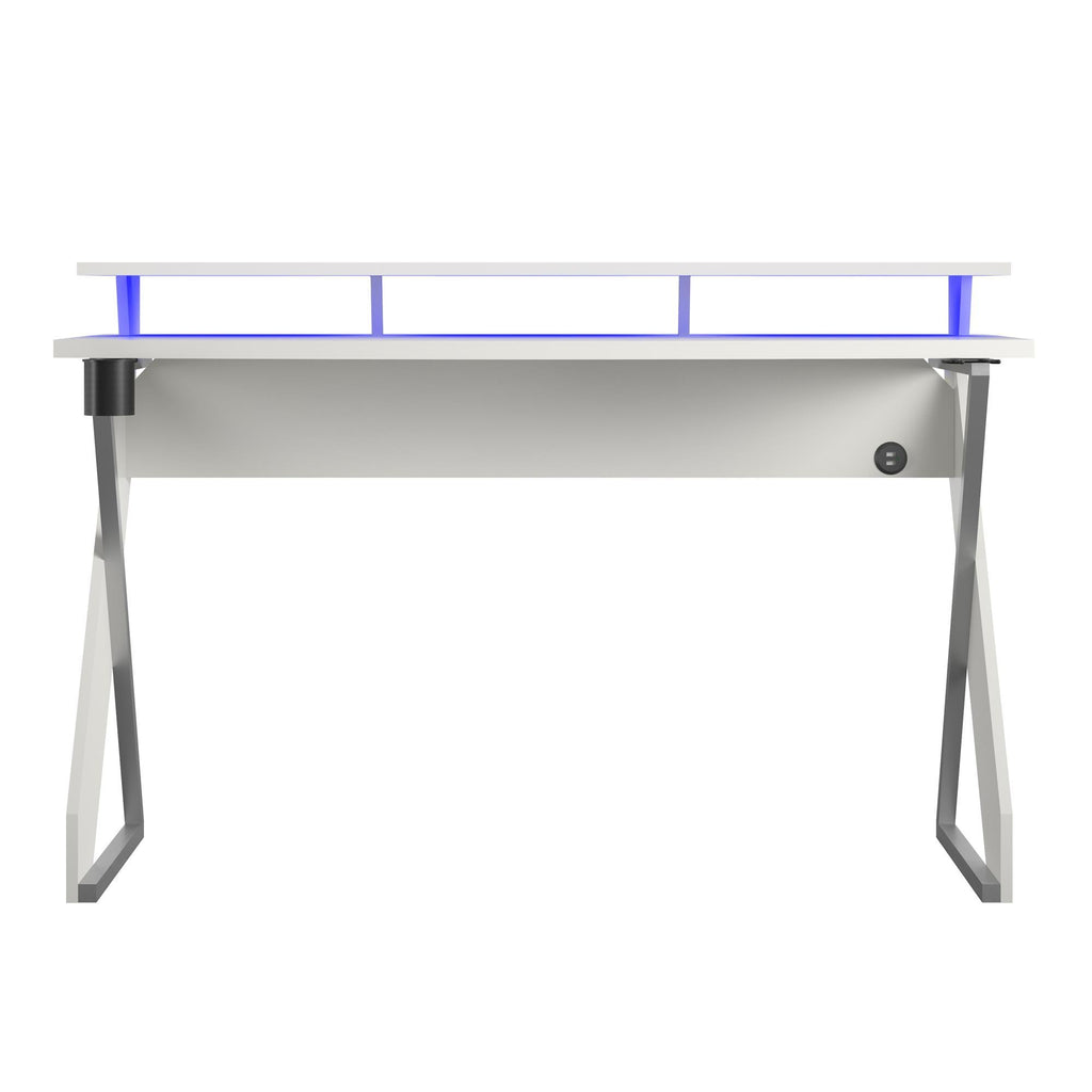 Xtreme Gaming Desk with Riser, White