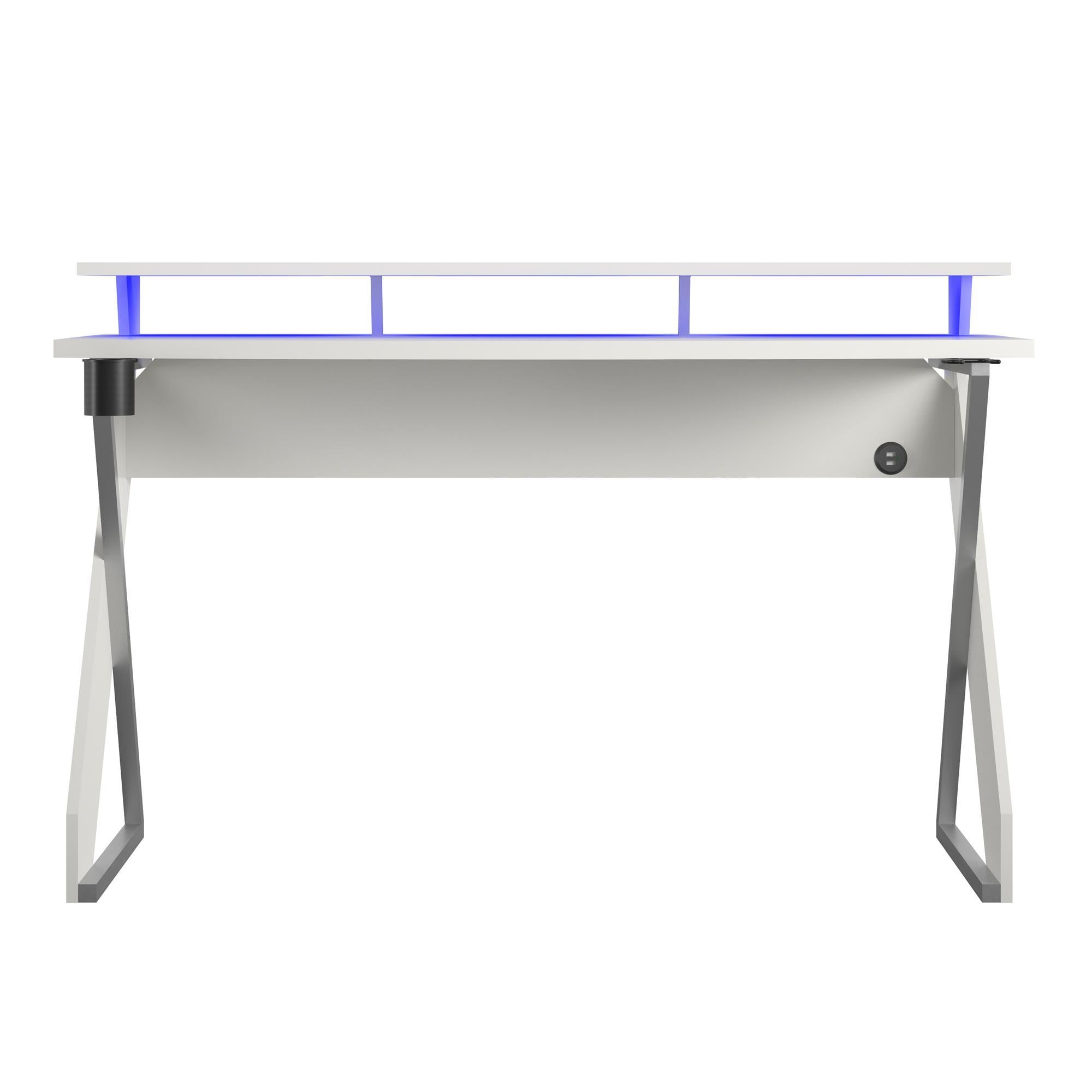 Xtreme Gaming Desk with Riser, White