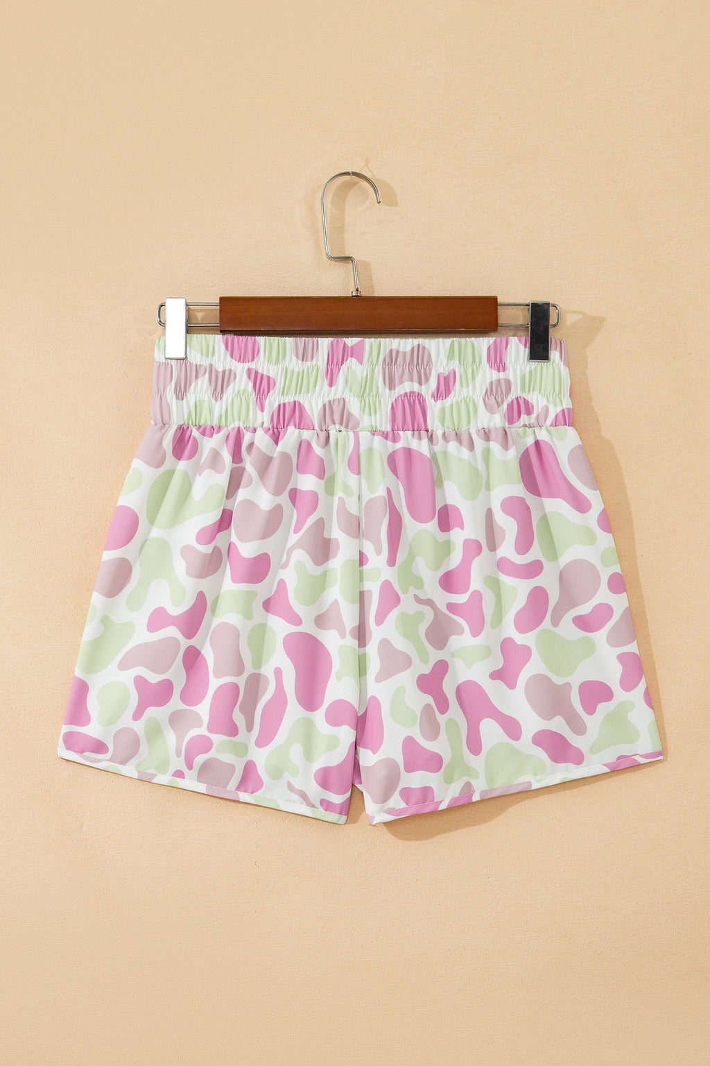 Camo Shirred High Waist Athleisure Shorts