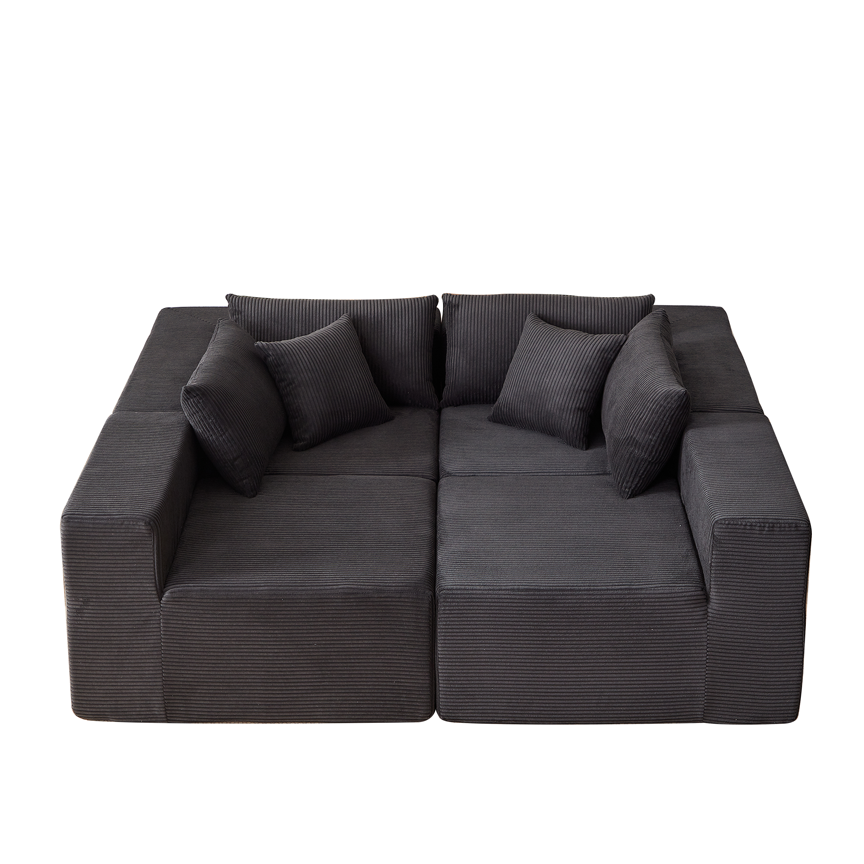 104-Inch Corduroy  Modular L Shaped Sectional Sofa,Luxury Floor Couch Set,Upholstered Indoor Furniture,Foam-Filled Compressed Sofa for Living Room,Bedroom,4 PC Free Combination