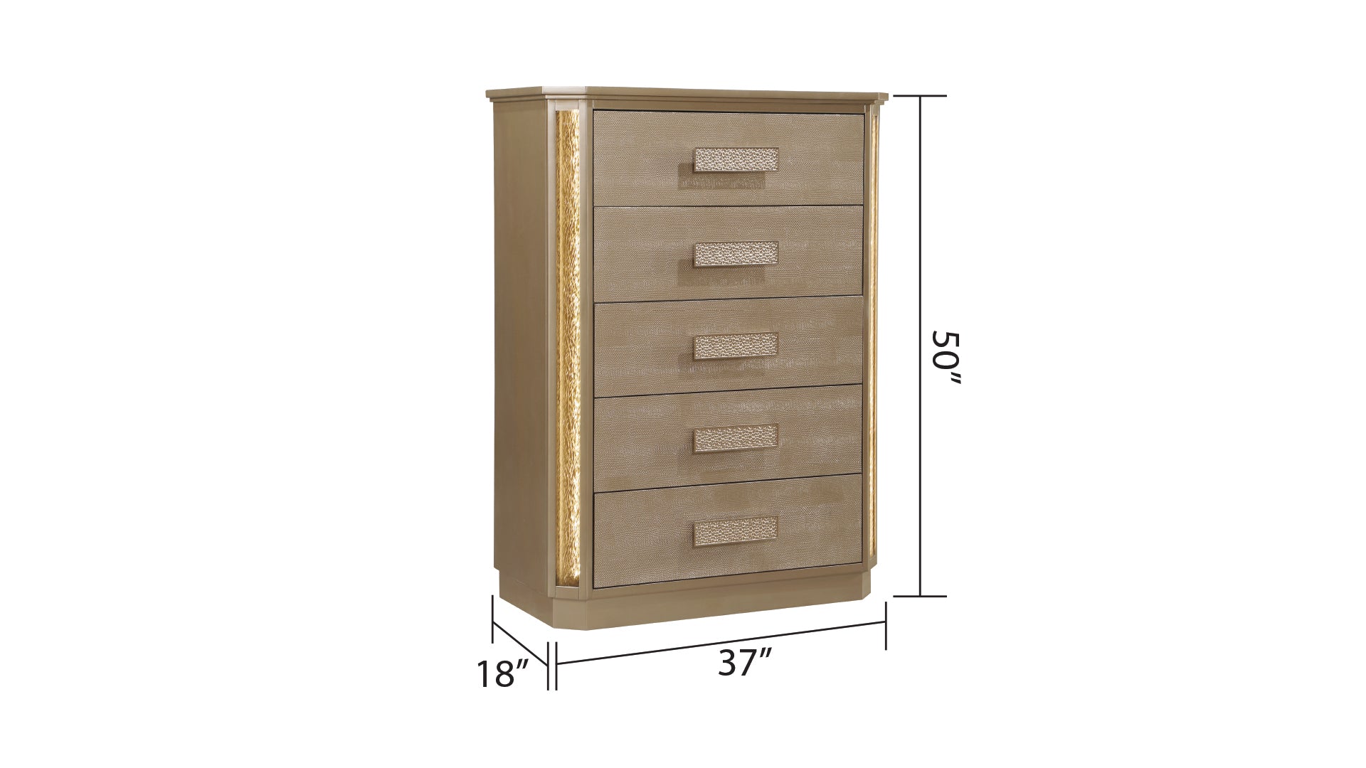 Medusa Queen 5PC Bedroom set Made with Wood in Gold (NJ Inventory)