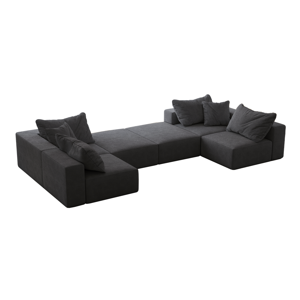 Oversized sponge cloud sofa,Modern Upholstered Sectional Sofa Couch Set,Modular 162' L Shaped Sectional Living Room Sofa Set With 6 Pillows,Free Combination Sofa Couch for Living Room,Bedroom