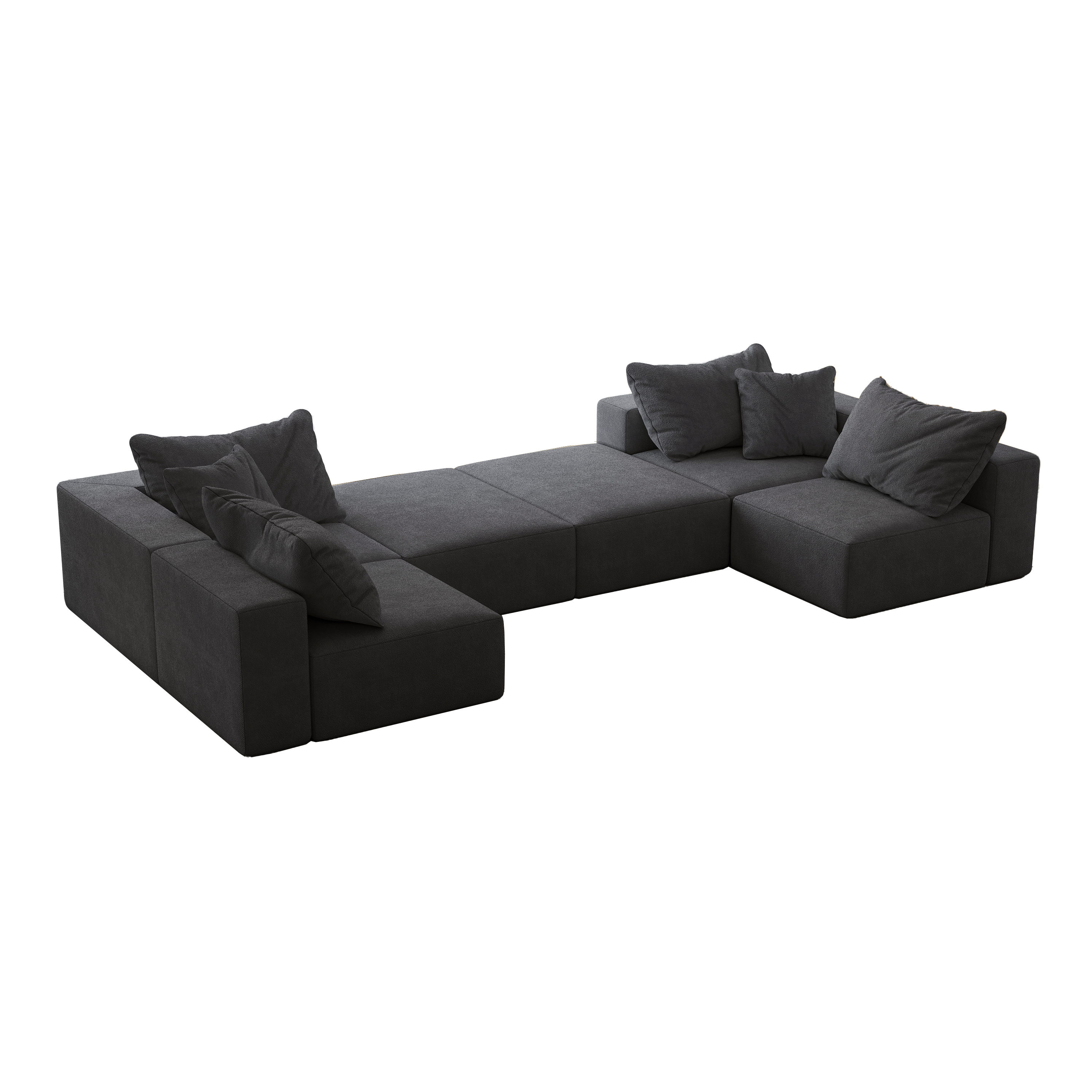 Oversized sponge cloud sofa,Modern Upholstered Sectional Sofa Couch Set,Modular 162' L Shaped Sectional Living Room Sofa Set With 6 Pillows,Free Combination Sofa Couch for Living Room,Bedroom