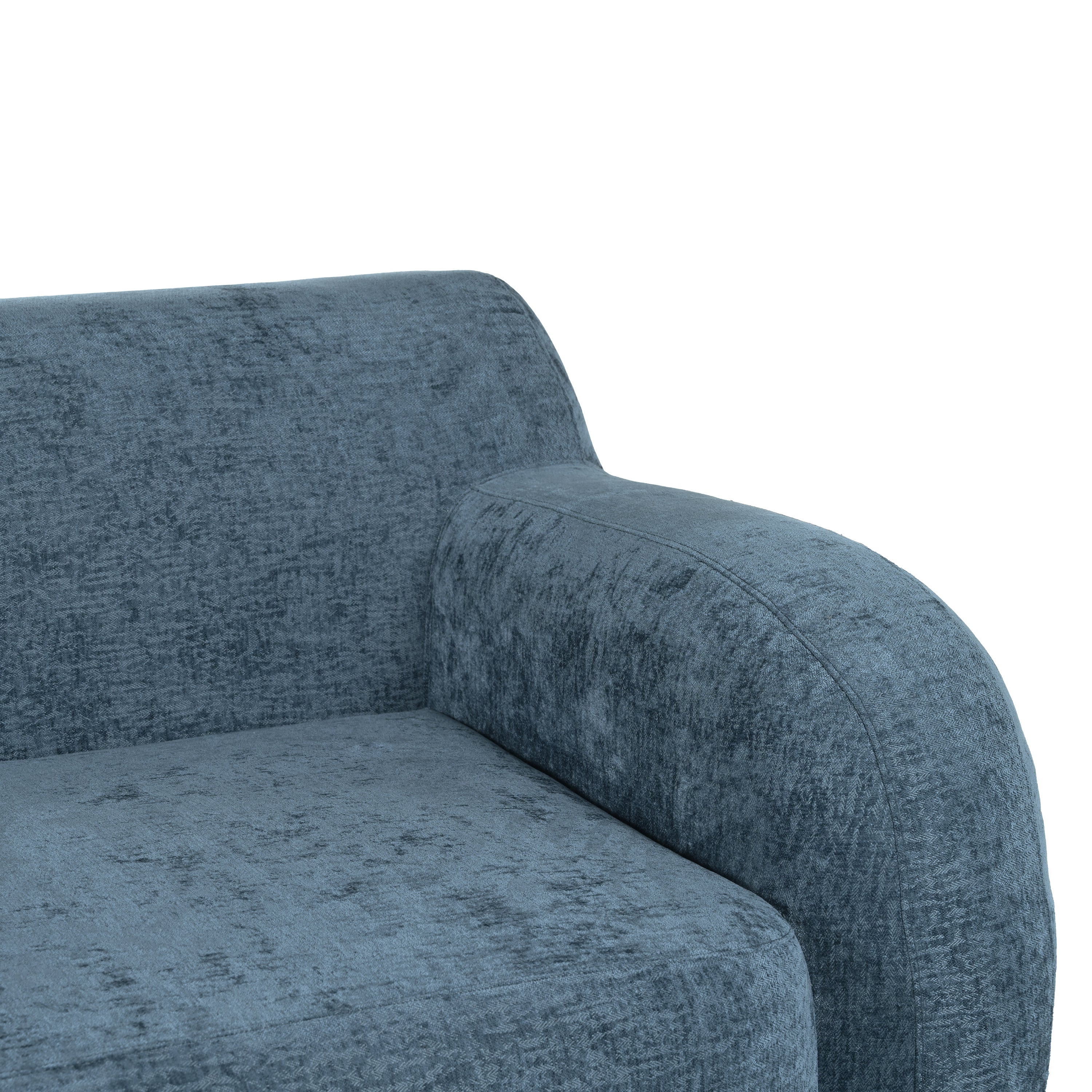 U_Style 81.5' Minimalist Compression Sofa, Curved Design, 3-Seater Casual Sofa for Living Rooms, Bedrooms, and Apartments