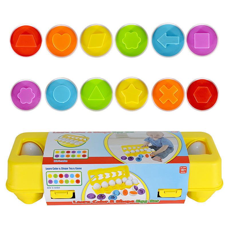 Shape Matching Egg Toy Set – Montessori Educational Puzzle for Kids and Toddlers