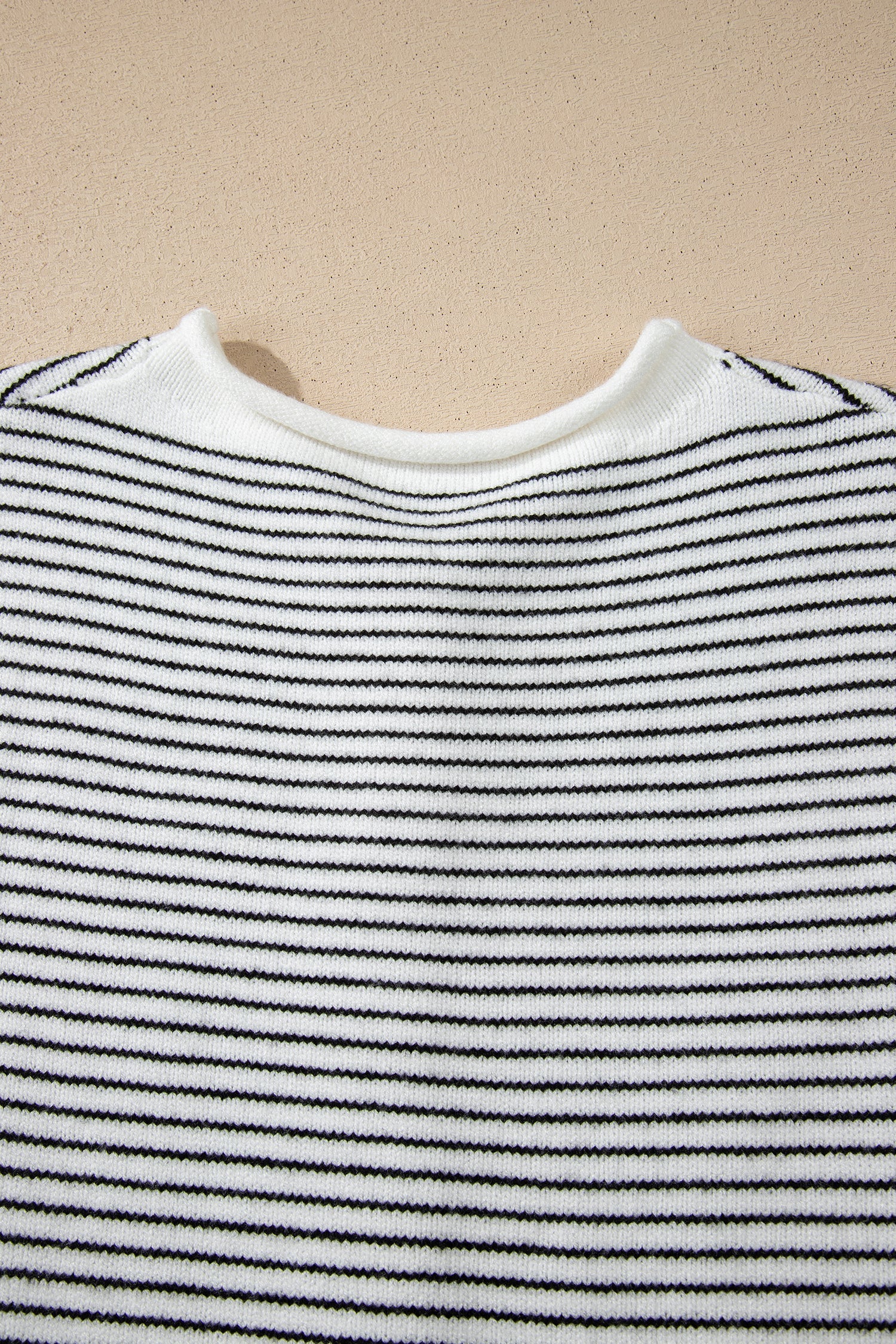 Stripe Contrast Trim Cap Sleeve Button-Up Cardigan