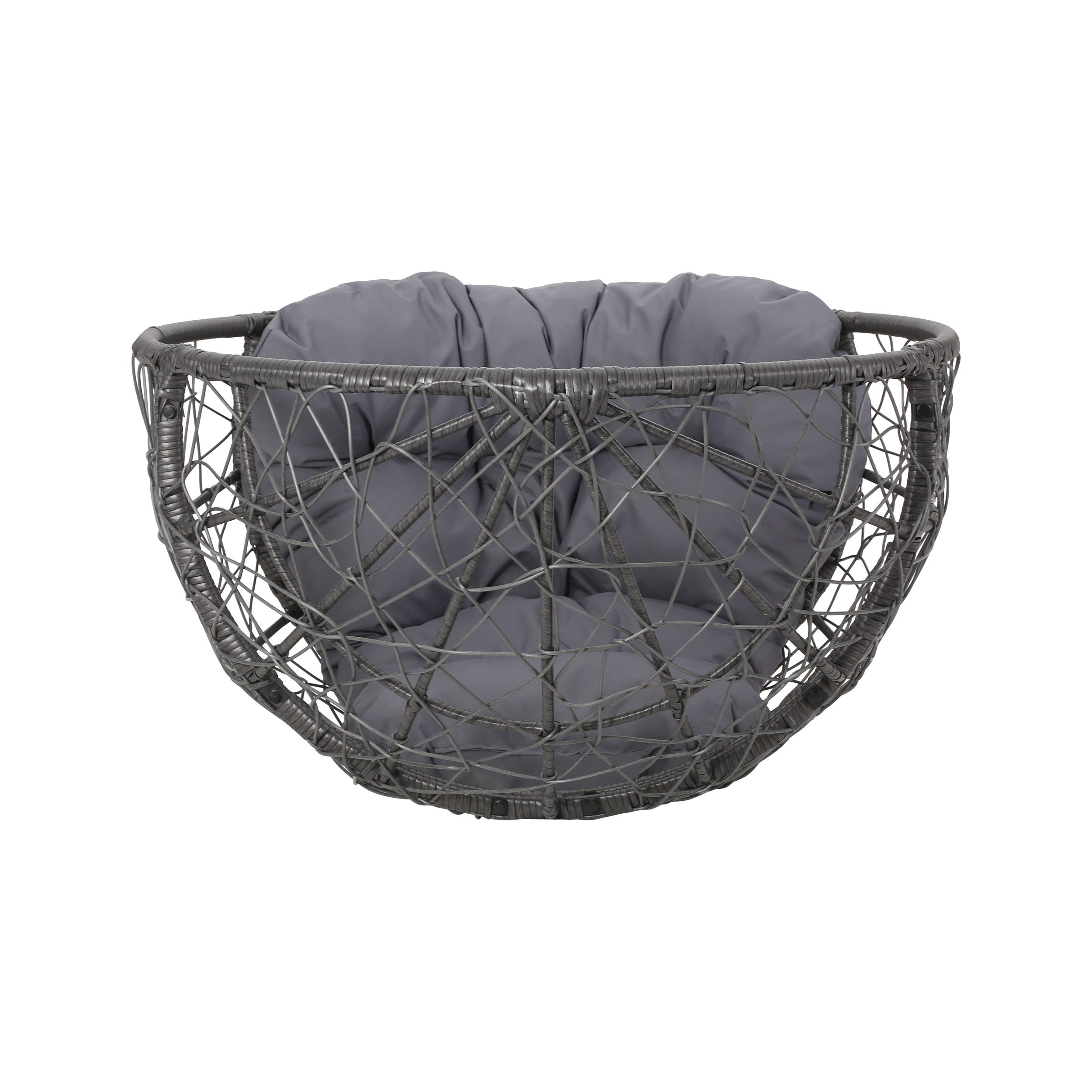 Cosmos Round Hammered Iron Teardrop Chair, Grey