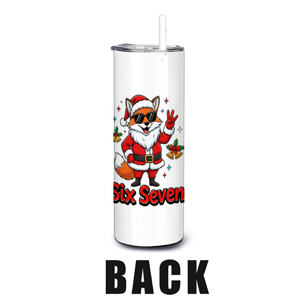 Sly Christmas Fox Six Seven 20oz Straight Stainless Steel Tumbler with Straw（Made in USA)