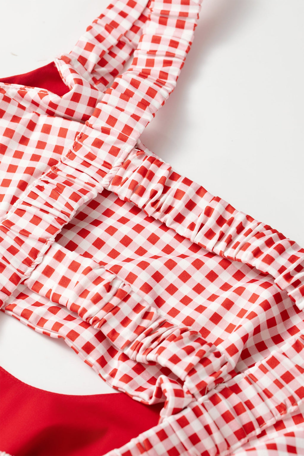 Gingham Patchwork Faux Two Piece Mini Dress