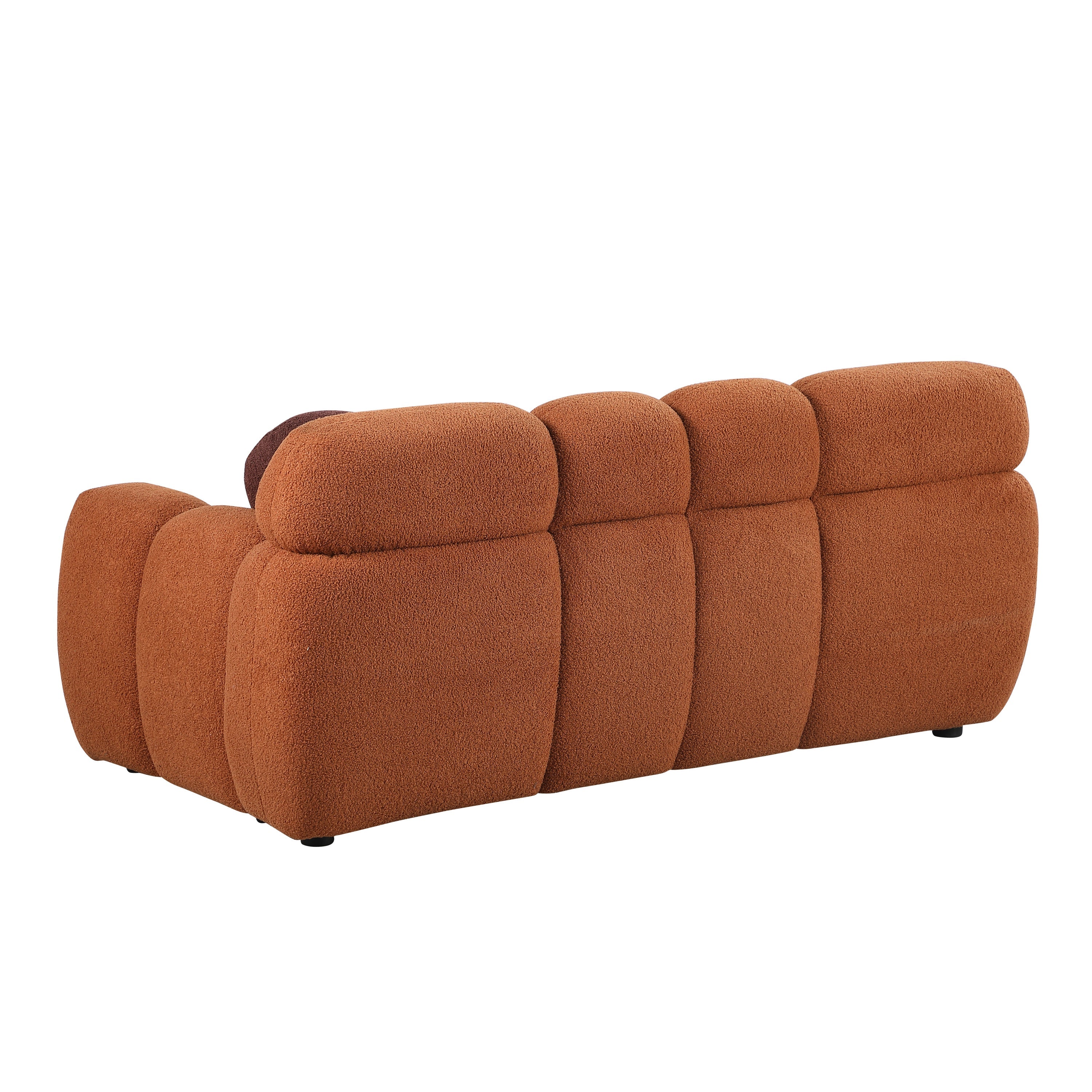 64.98 length ,35.83' deepth ,human body structure for USA people,  marshmallow sofa,boucle sofa ,2  seater,  LIGHT BROWN BOUCLE