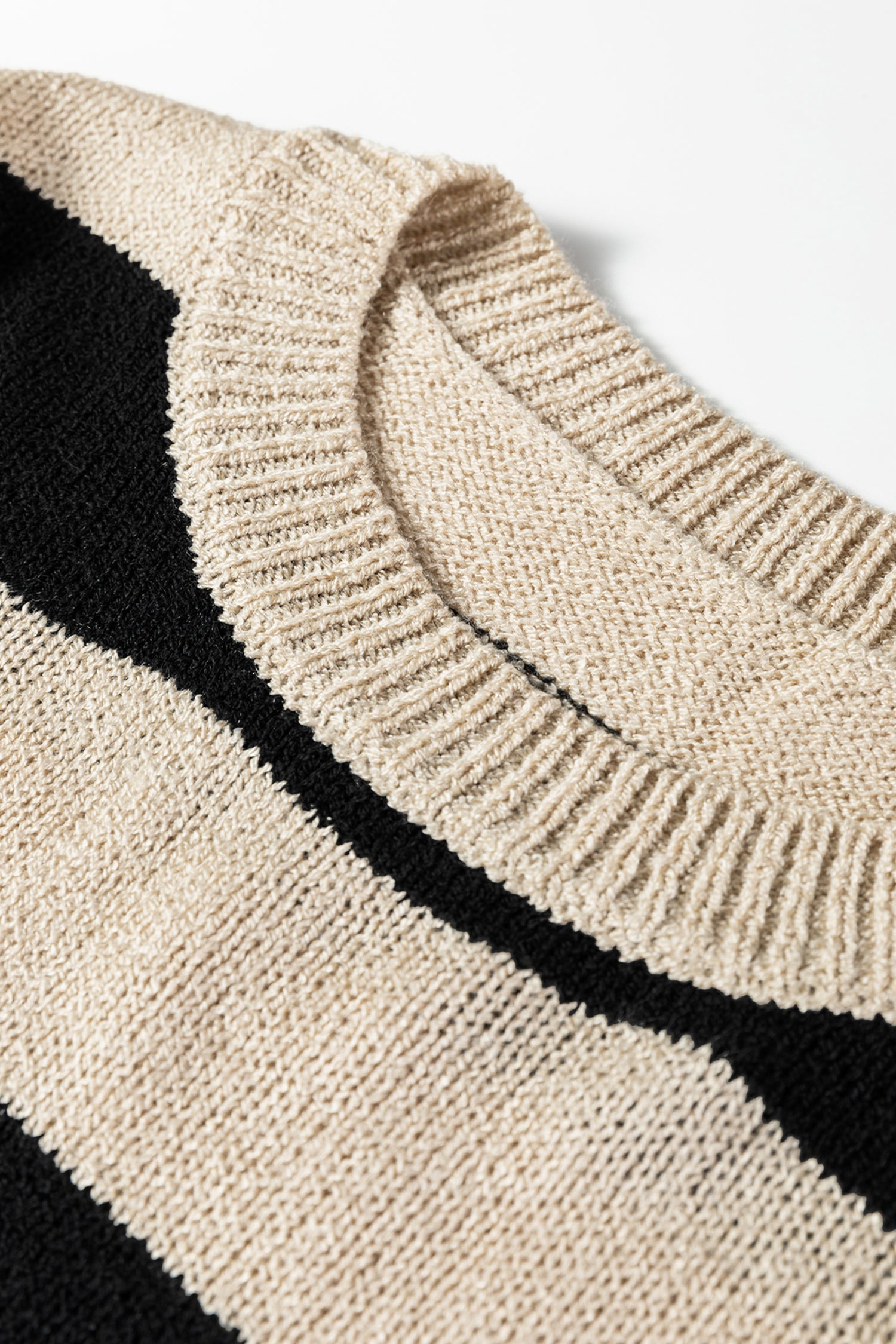 Stripe Patchwork Drop Shoulder Sleeve Sweater