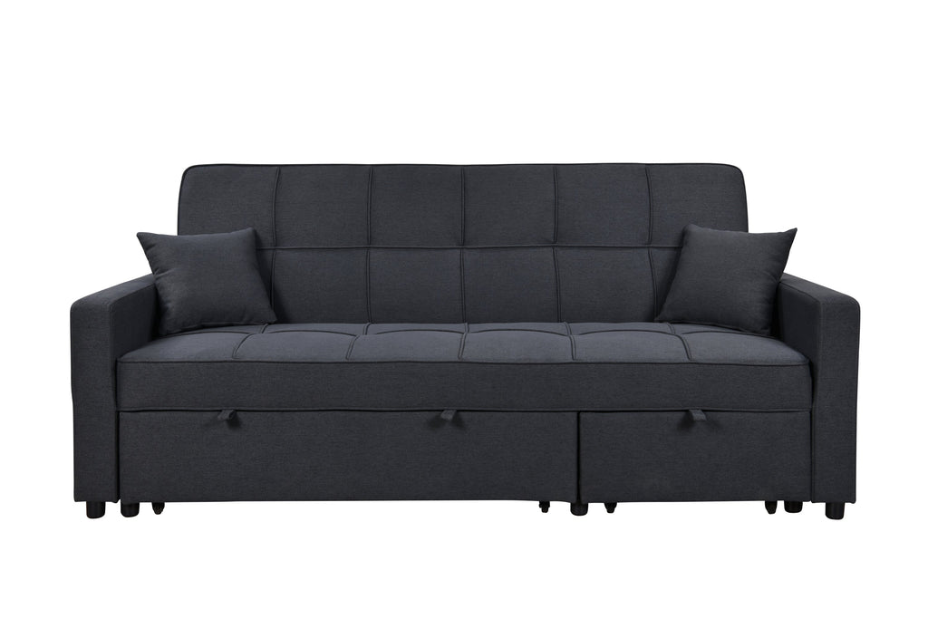 83' Oversized Upholstered Sofa Bed W/Pull Out Couch Bed & Adjustable Backrest,3 Seaters Sofa & Couch Convertible Sleep Sofabed for Home Apartment Living Room,Light Gray,Dark Blue
