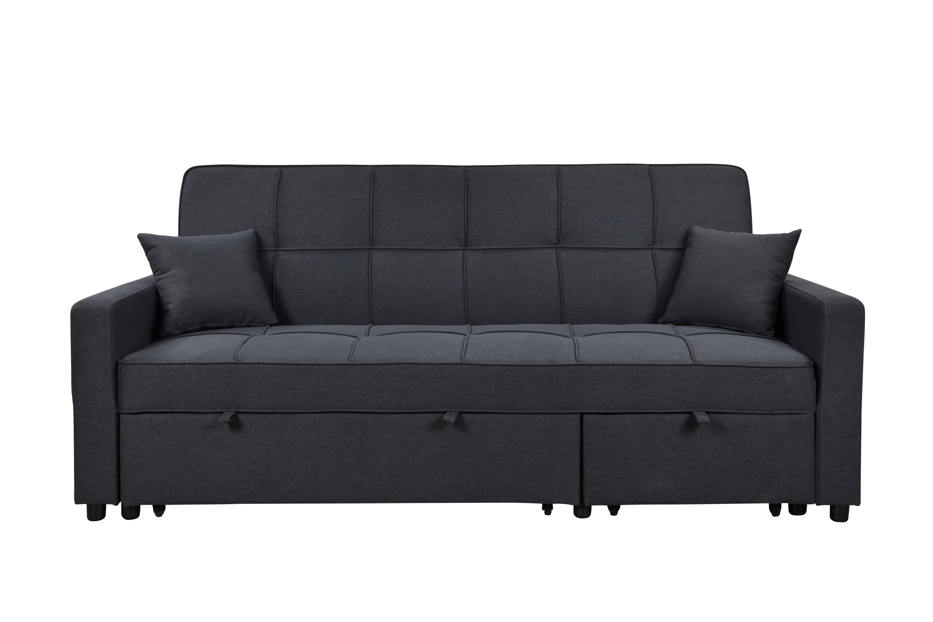 83' Oversized Upholstered Sofa Bed W/Pull Out Couch Bed & Adjustable Backrest,3 Seaters Sofa & Couch Convertible Sleep Sofabed for Home Apartment Living Room,Light Gray,Dark Blue