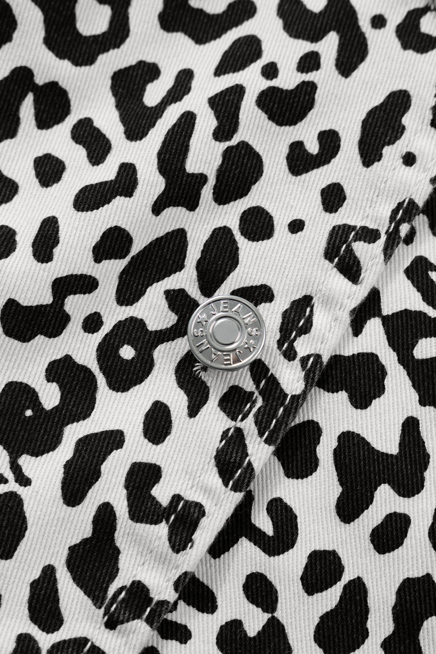 Leopard Denim Buttoned Overlap Shorts