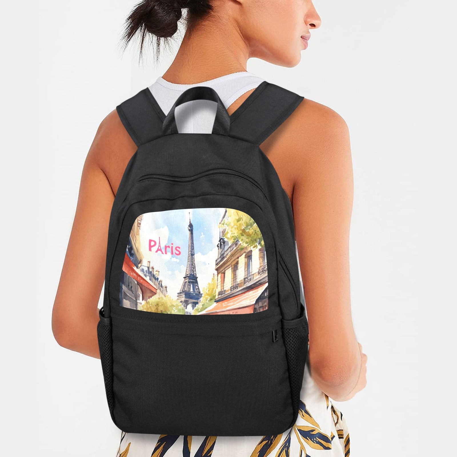 Eiffel Tower in Paris Casual Backpack | Upper Part Printing