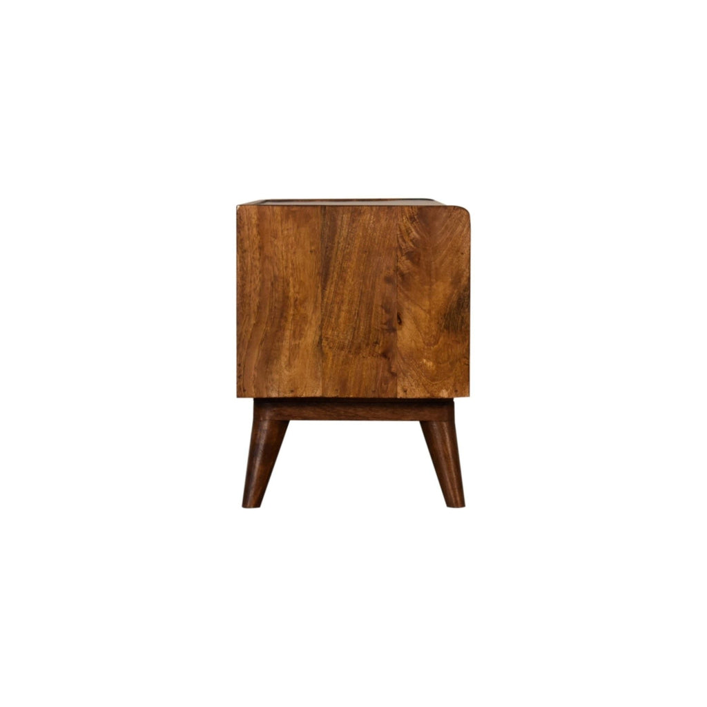 Solid Wood Bench With Upholstered Sea