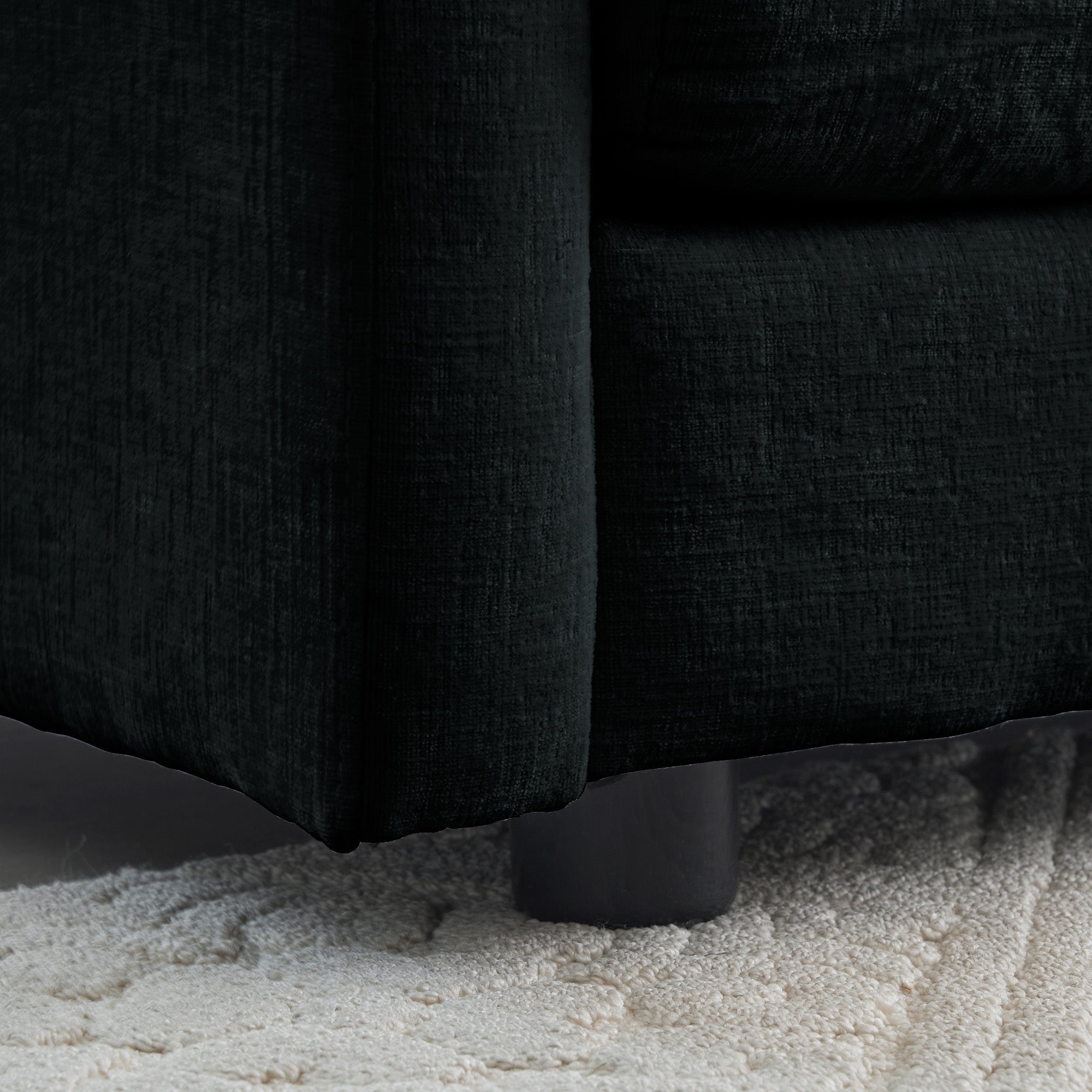 Free Combination Modular Sofa Free,4 Seater Sofa Comfy Chenille Fabric,Sectional Sofa Couch,Black Chenille