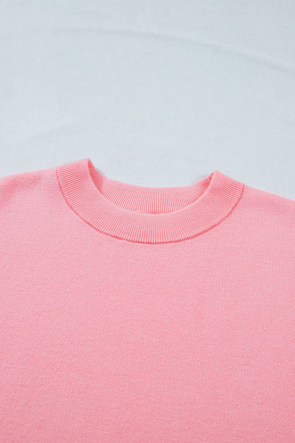 Solid Scalloped Hem 3/4 Sleeve Sweater Top