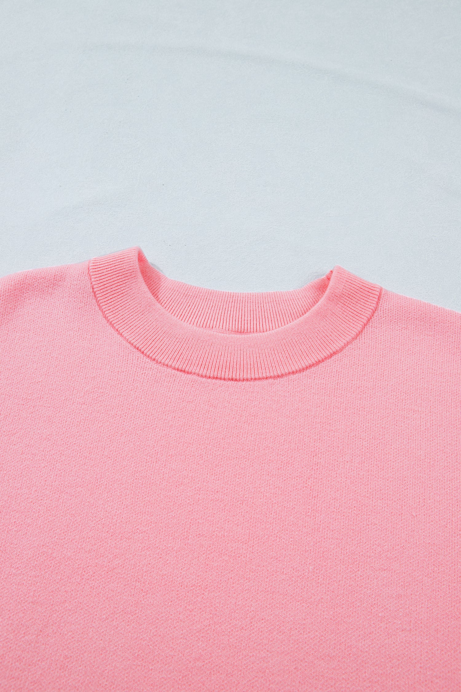 Solid Scalloped Hem 3/4 Sleeve Sweater Top