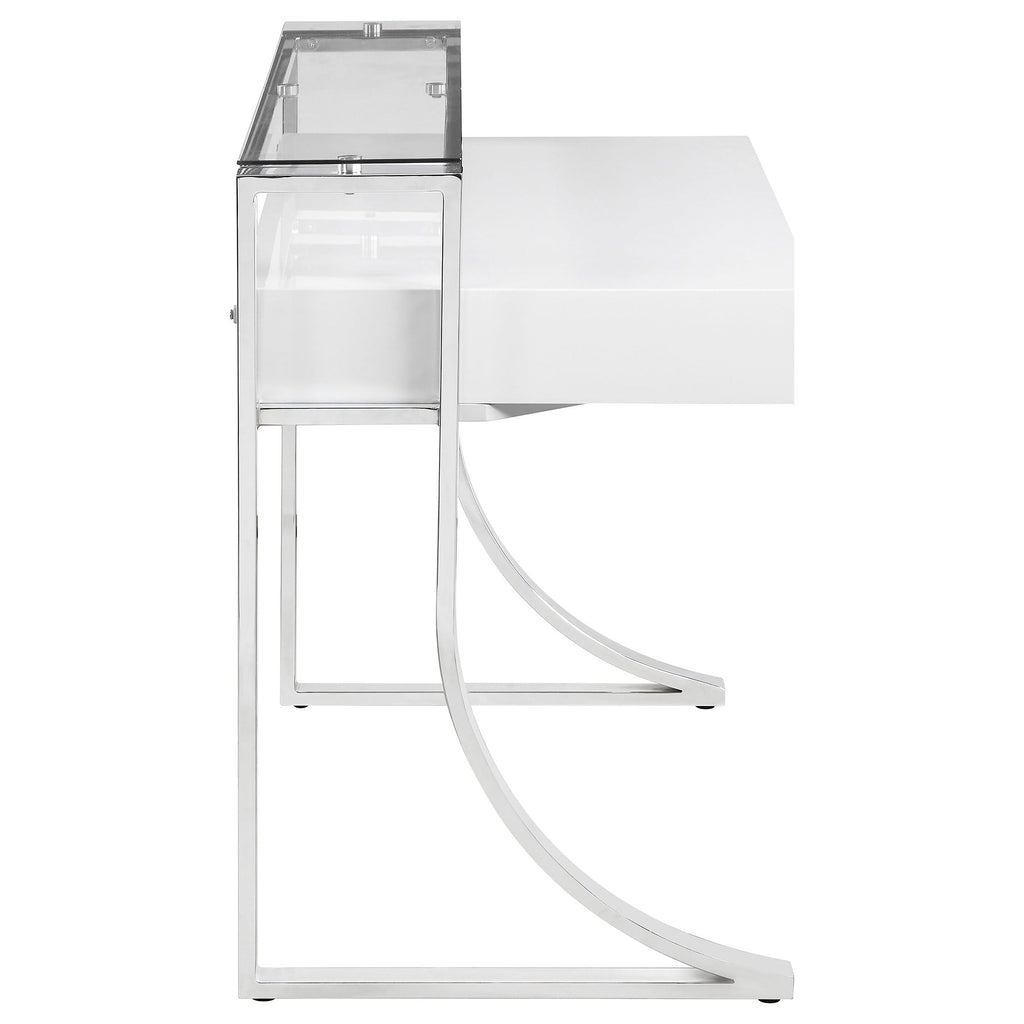Serrano White High Gloss 2-Drawer Writing Desk